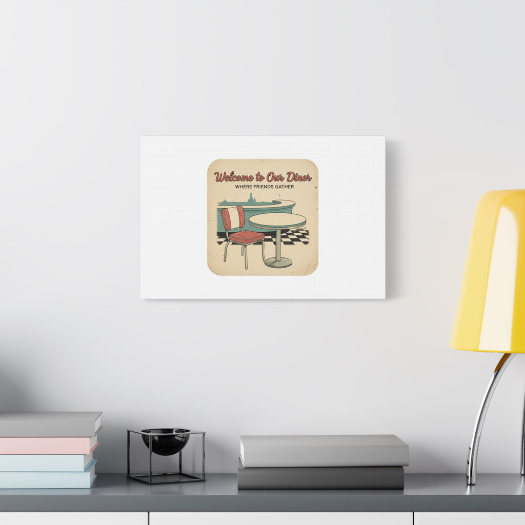 Diner Match Cover Canvas, Vintage Ephemera Art, Retro Micro Ad Print