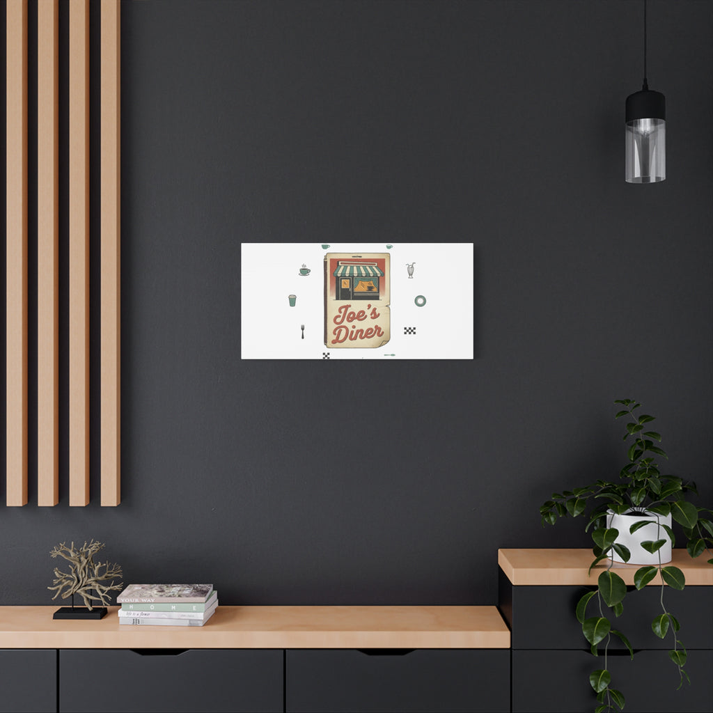 Diner Matchbook Graphic Canvas, Vintage Ephemera Art | Retro Micro Ad Print