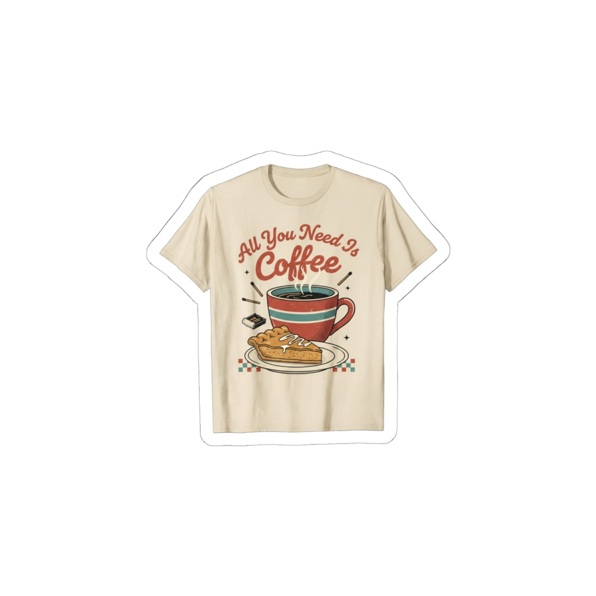 Diner Match Cover Coffee Sticker | vintage ephemera art, retro micro ad