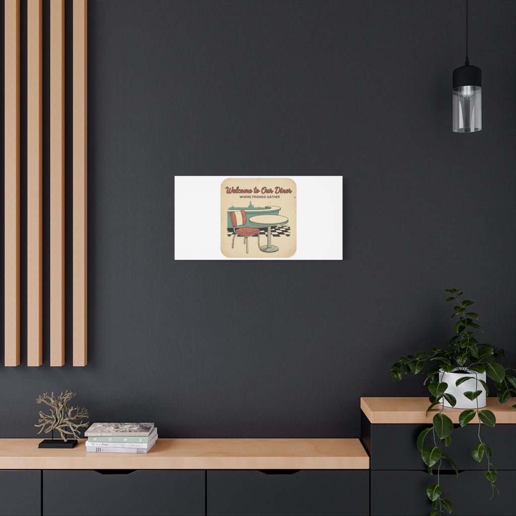 Diner Match Cover Canvas, Vintage Ephemera Art, Retro Micro Ad Print