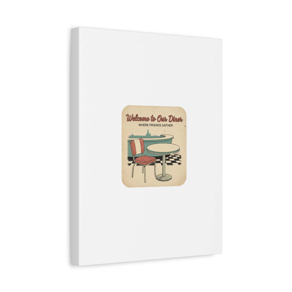 Diner Match Cover Canvas, Vintage Ephemera Art, Retro Micro Ad Print