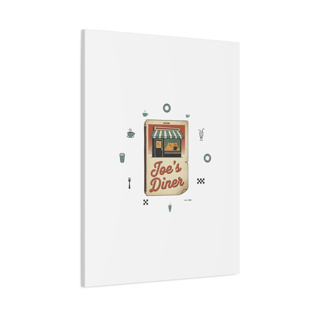 Diner Matchbook Graphic Canvas, Vintage Ephemera Art | Retro Micro Ad Print