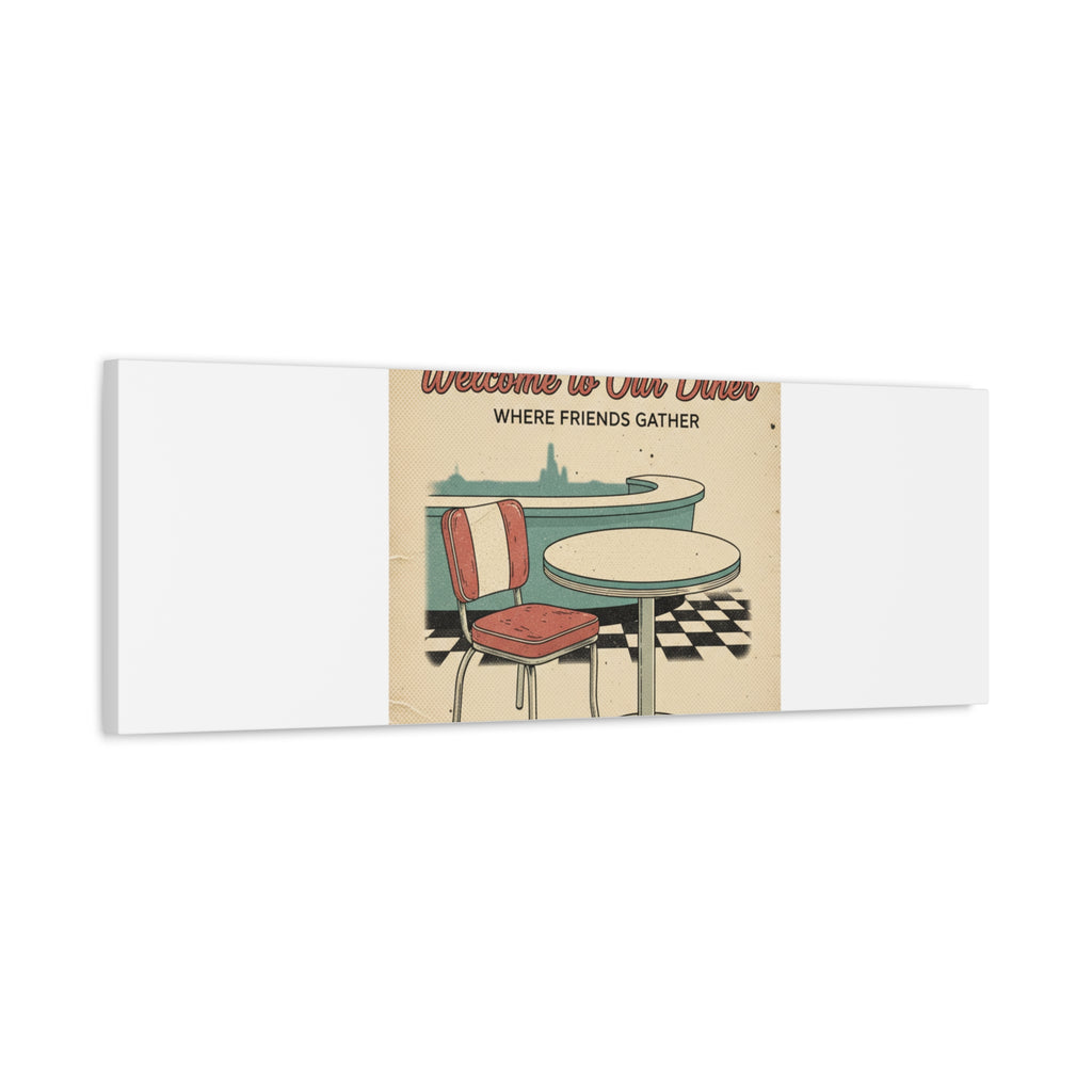 Diner Match Cover Canvas, Vintage Ephemera Art, Retro Micro Ad Print