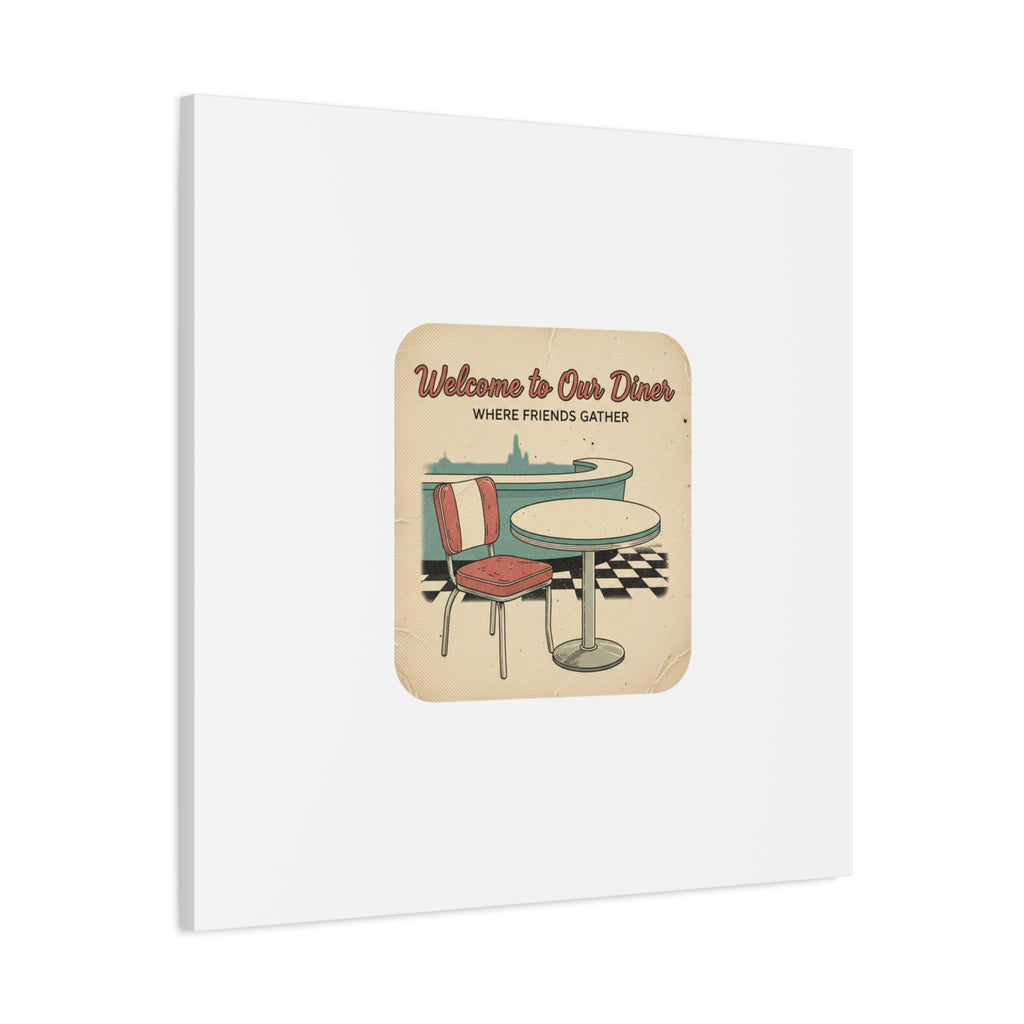 Diner Match Cover Canvas, Vintage Ephemera Art, Retro Micro Ad Print