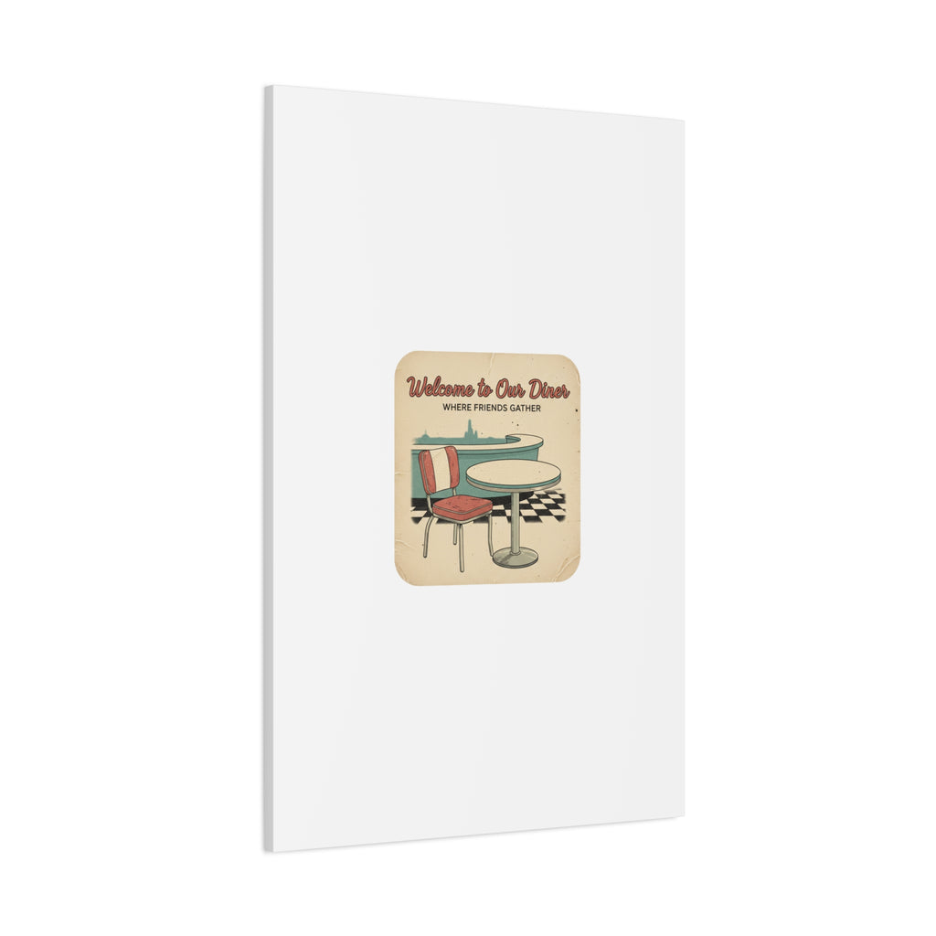Diner Match Cover Canvas, Vintage Ephemera Art, Retro Micro Ad Print