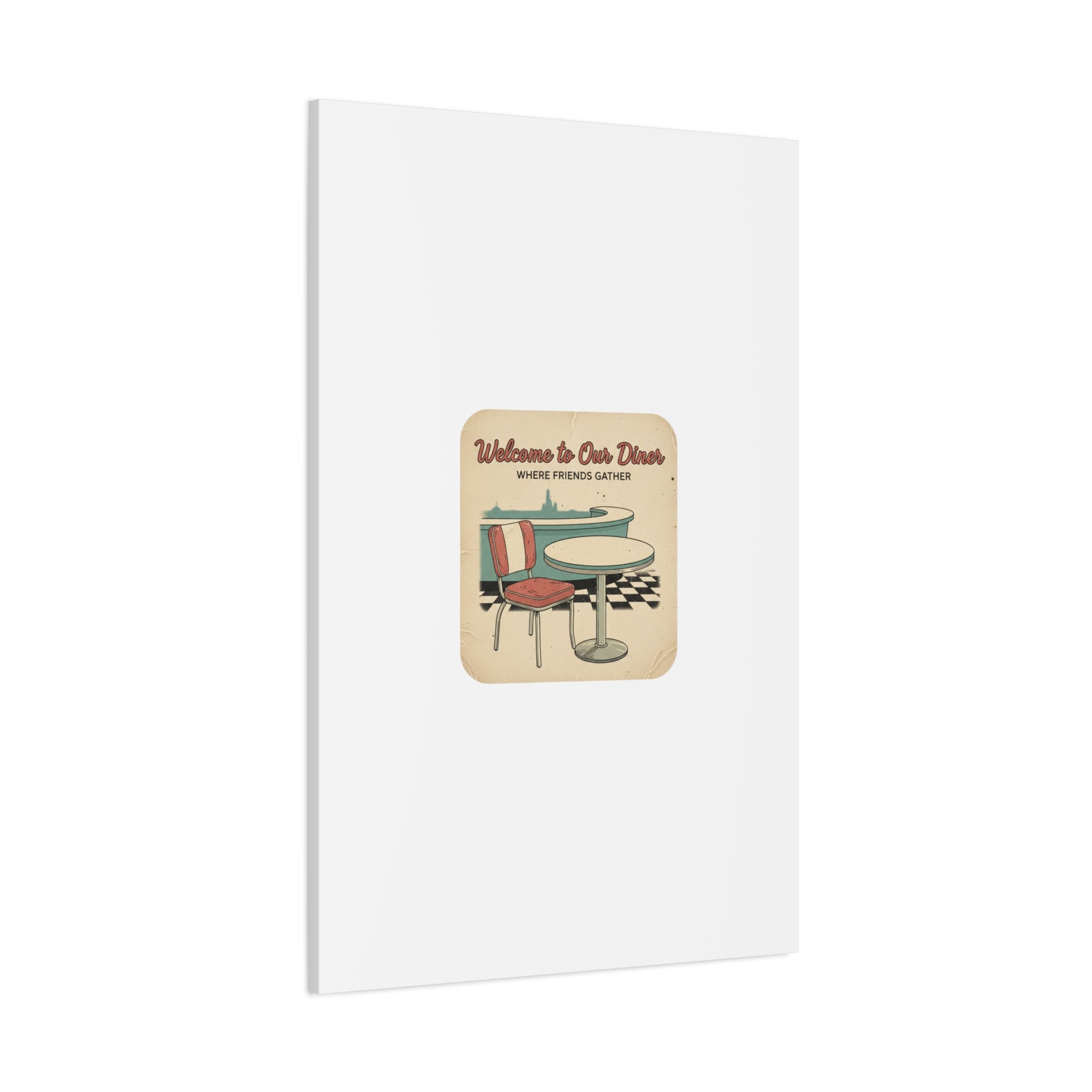 Diner Match Cover Canvas, Vintage Ephemera Art, Retro Micro Ad Print