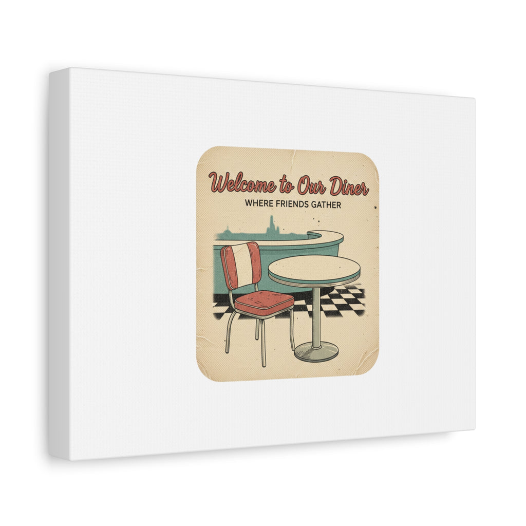 Diner Match Cover Canvas, Vintage Ephemera Art, Retro Micro Ad Print