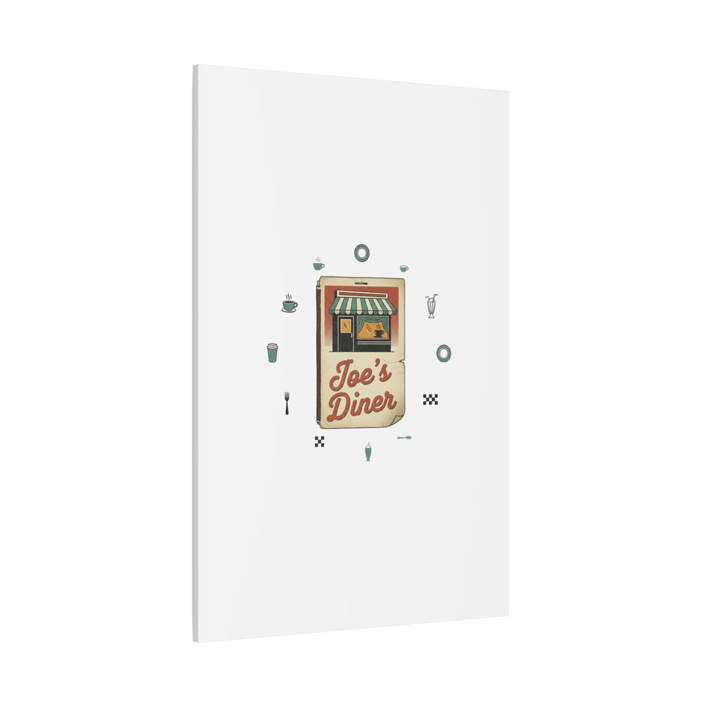 Diner Matchbook Graphic Canvas, Vintage Ephemera Art | Retro Micro Ad Print