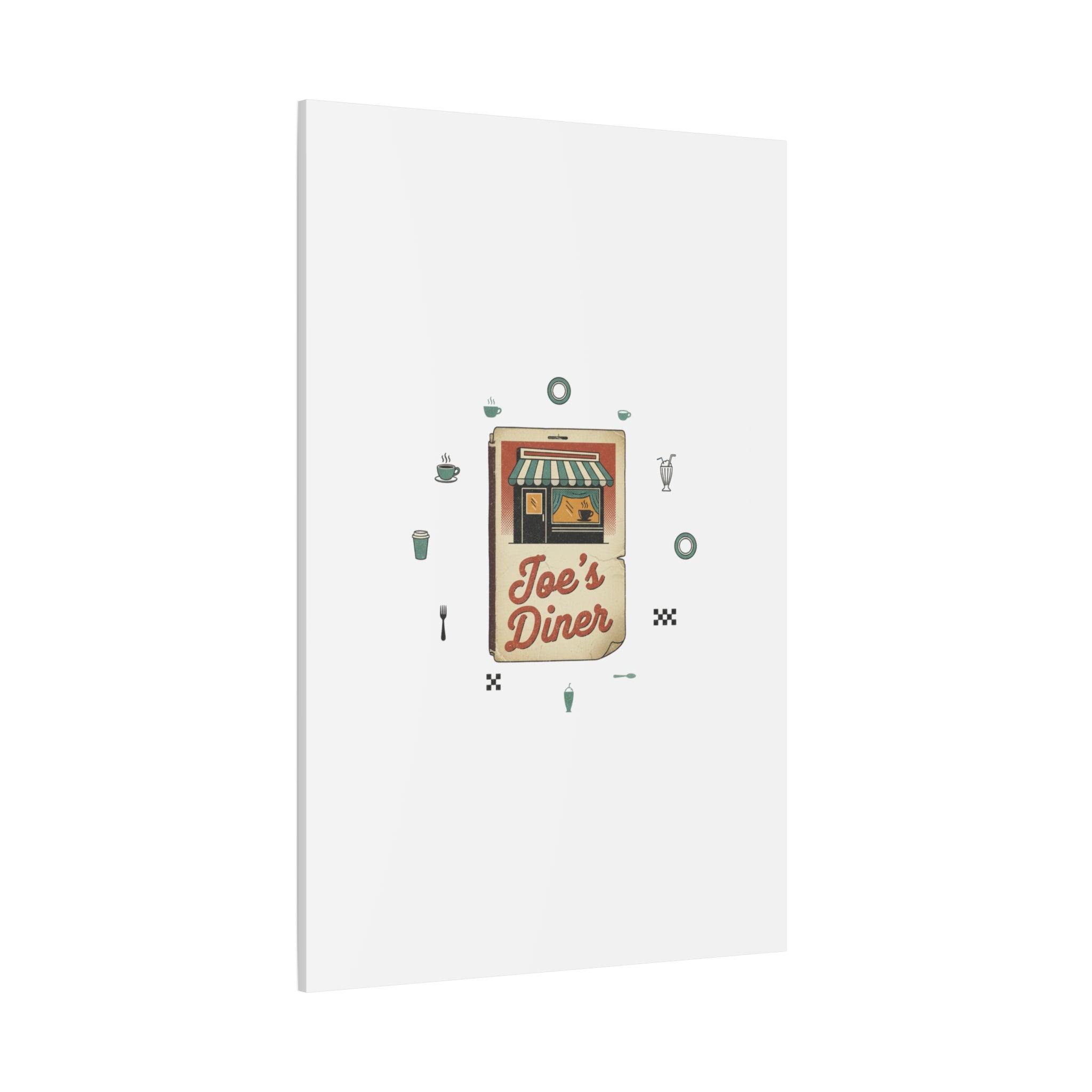 Diner Matchbook Graphic Canvas, Vintage Ephemera Art | Retro Micro Ad Print