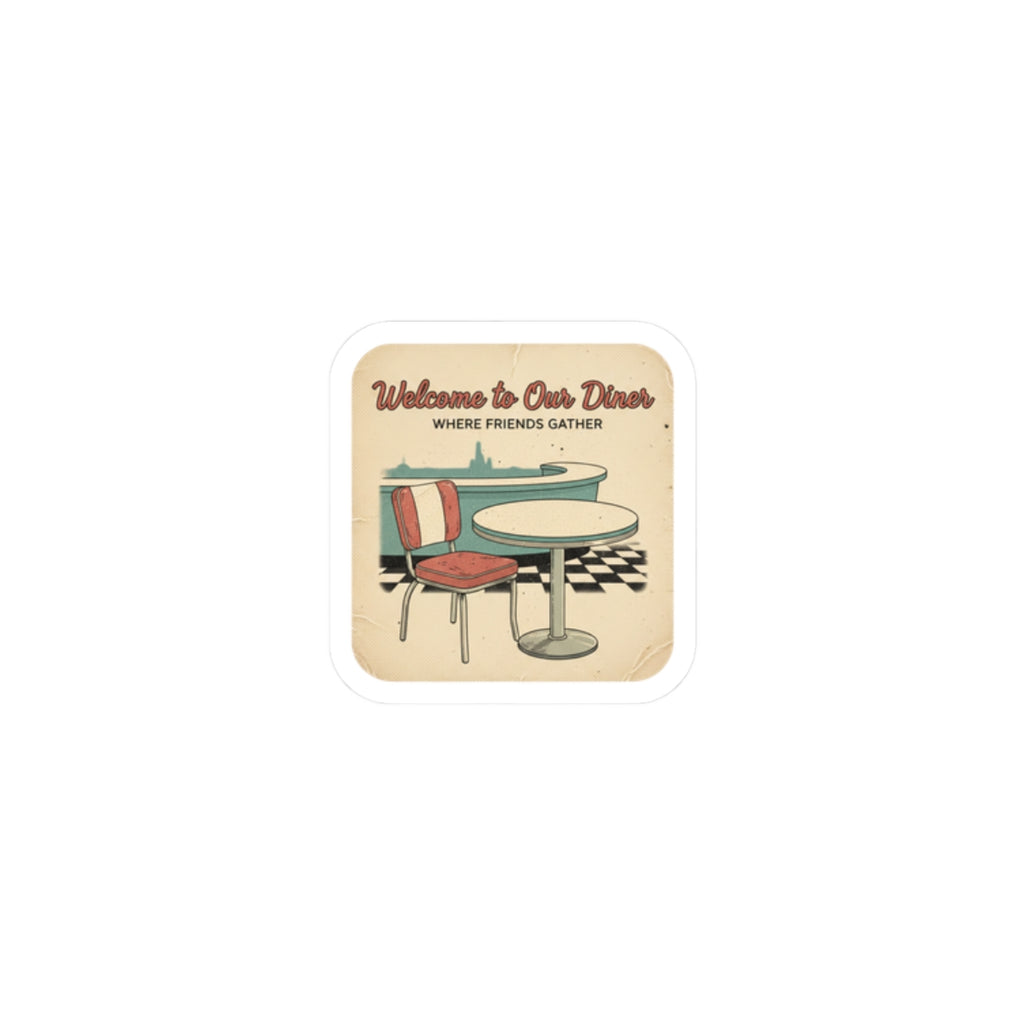 Diner Matchbook Graphic Sticker | Vintage Ephemera, Retro Micro Ad