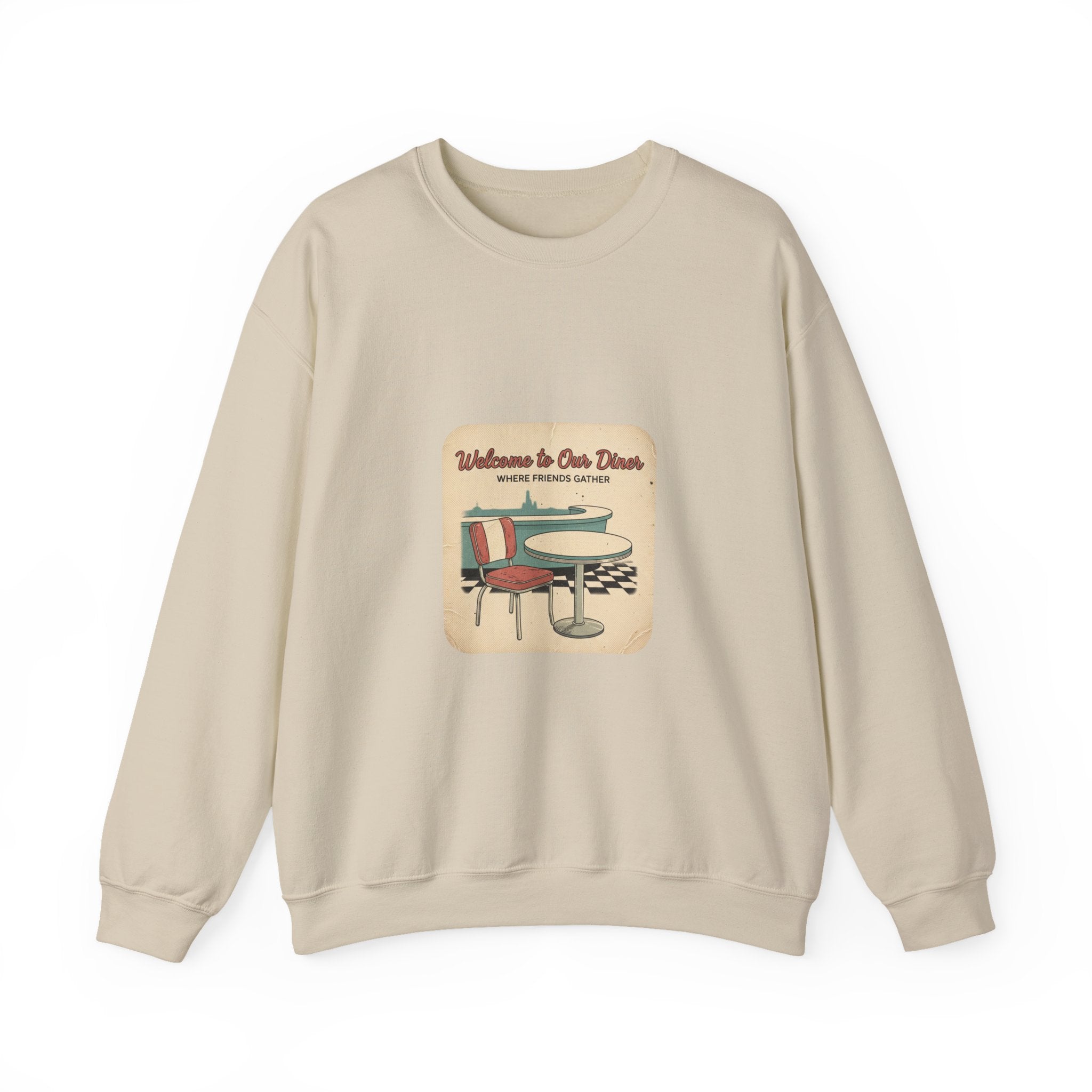 Diner Match Cover Graphic Sweatshirt | vintage ephemera art, retro micro ad print