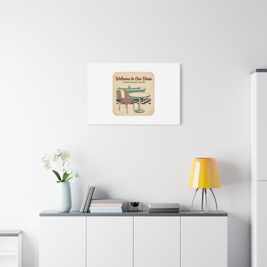 Diner Match Cover Canvas, Vintage Ephemera Art, Retro Micro Ad Print