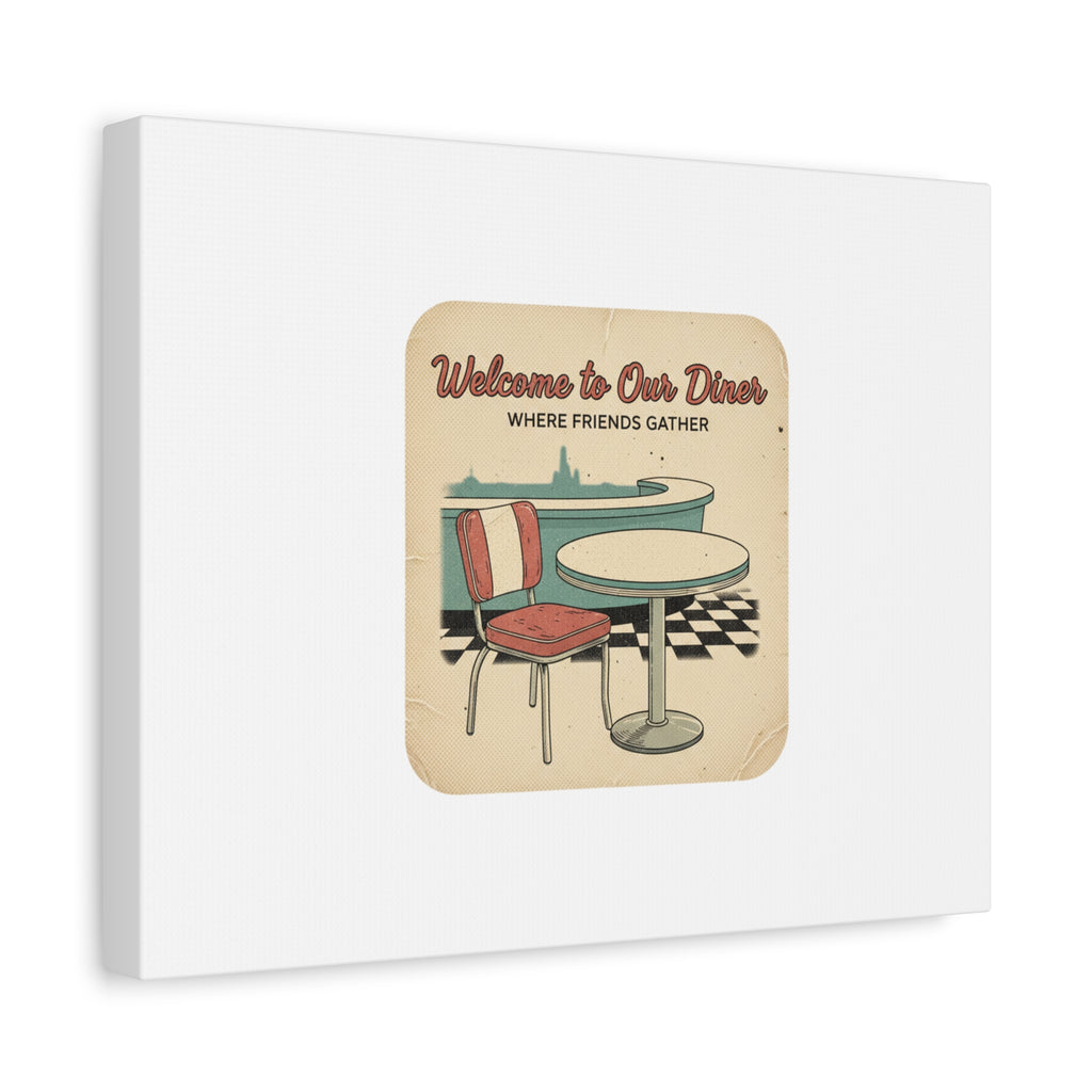 Diner Match Cover Canvas, Vintage Ephemera Art, Retro Micro Ad Print