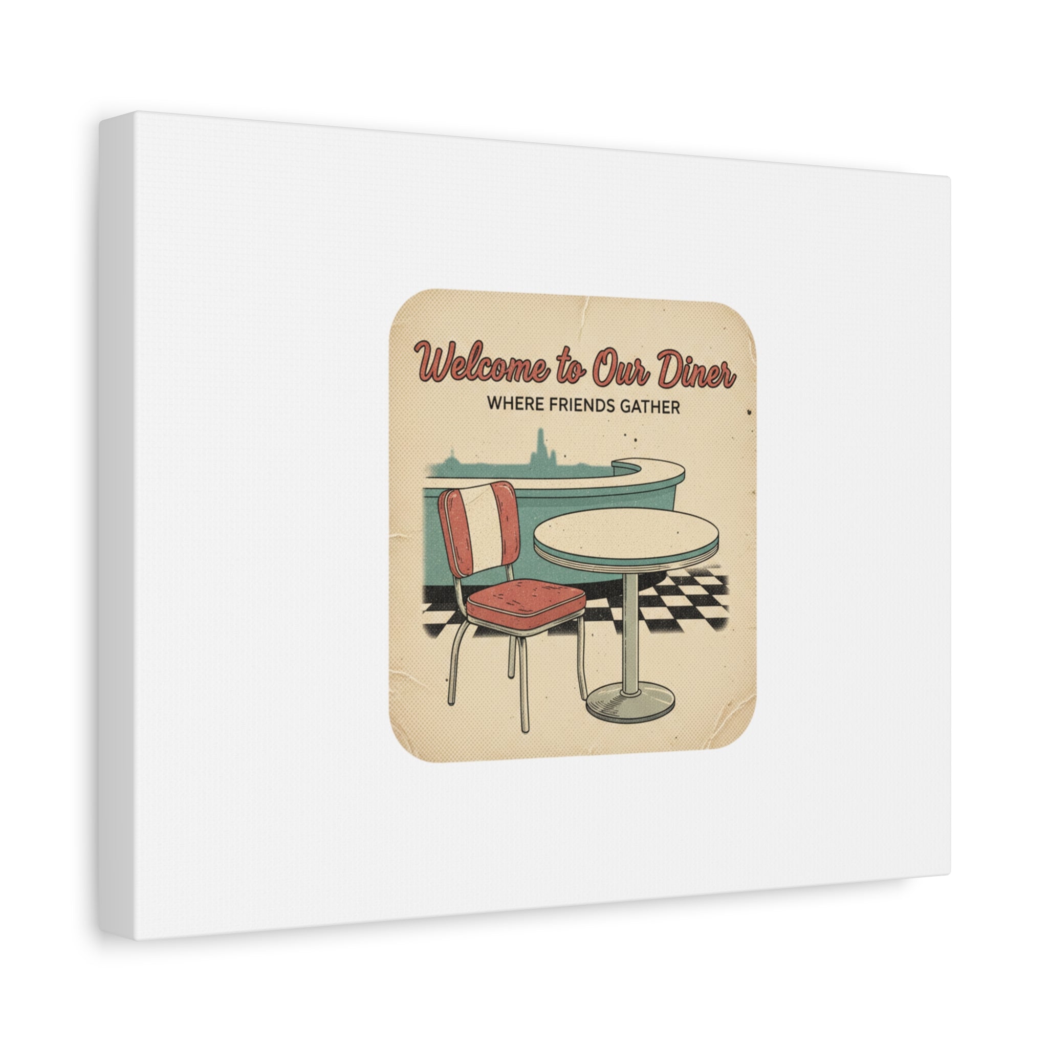 Diner Match Cover Canvas, Vintage Ephemera Art, Retro Micro Ad Print
