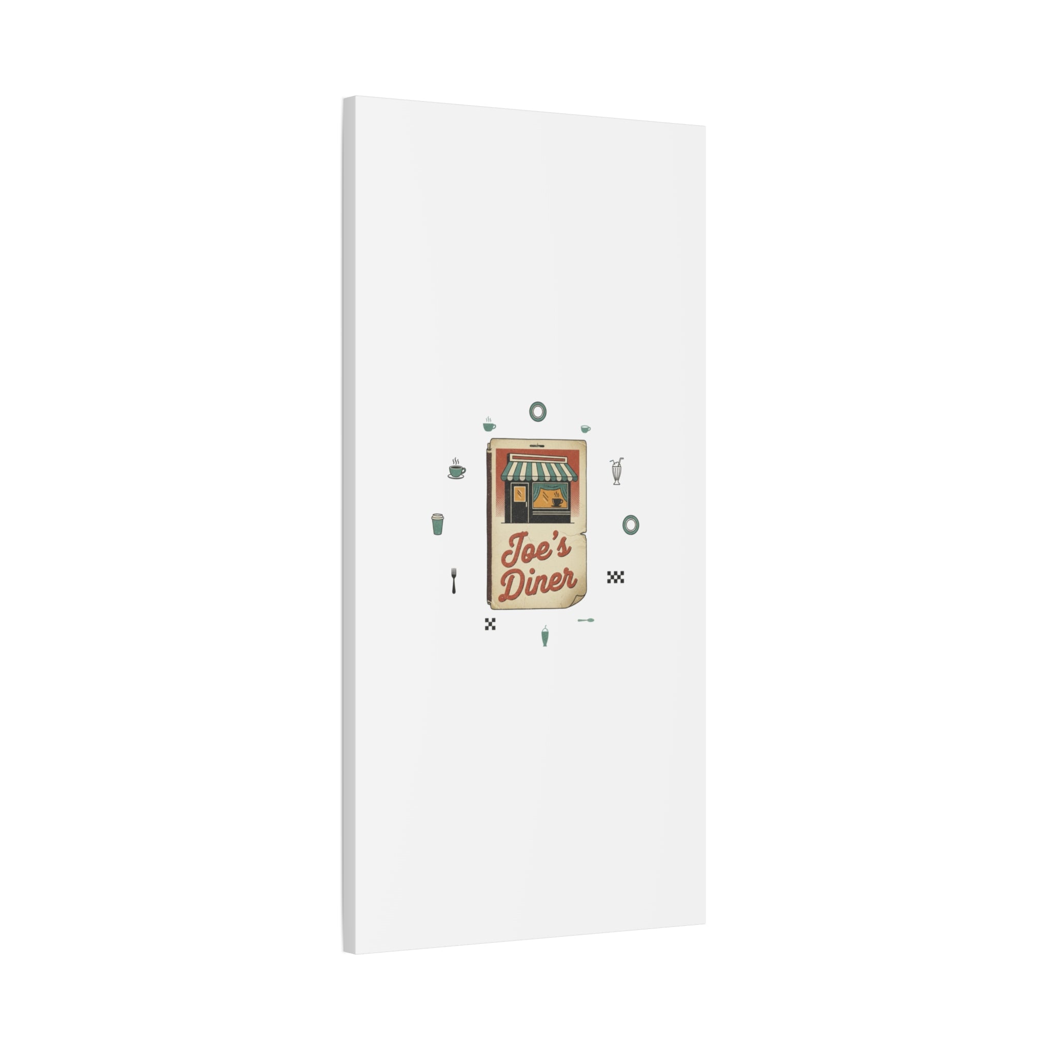 Diner Matchbook Graphic Canvas, Vintage Ephemera Art | Retro Micro Ad Print
