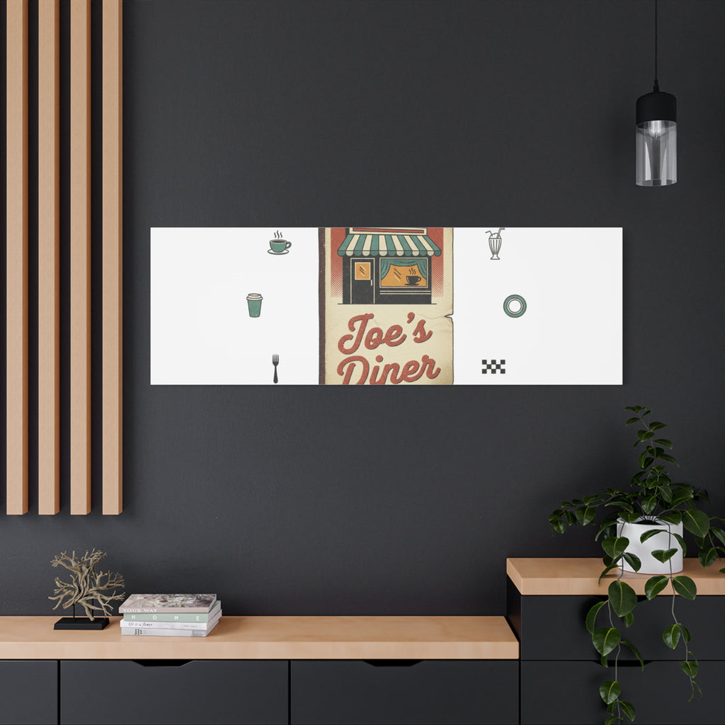 Diner Matchbook Graphic Canvas, Vintage Ephemera Art | Retro Micro Ad Print