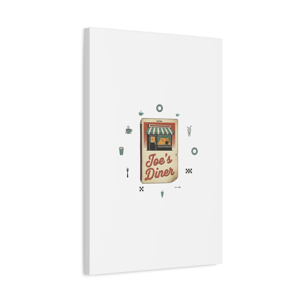 Diner Matchbook Graphic Canvas, Vintage Ephemera Art | Retro Micro Ad Print
