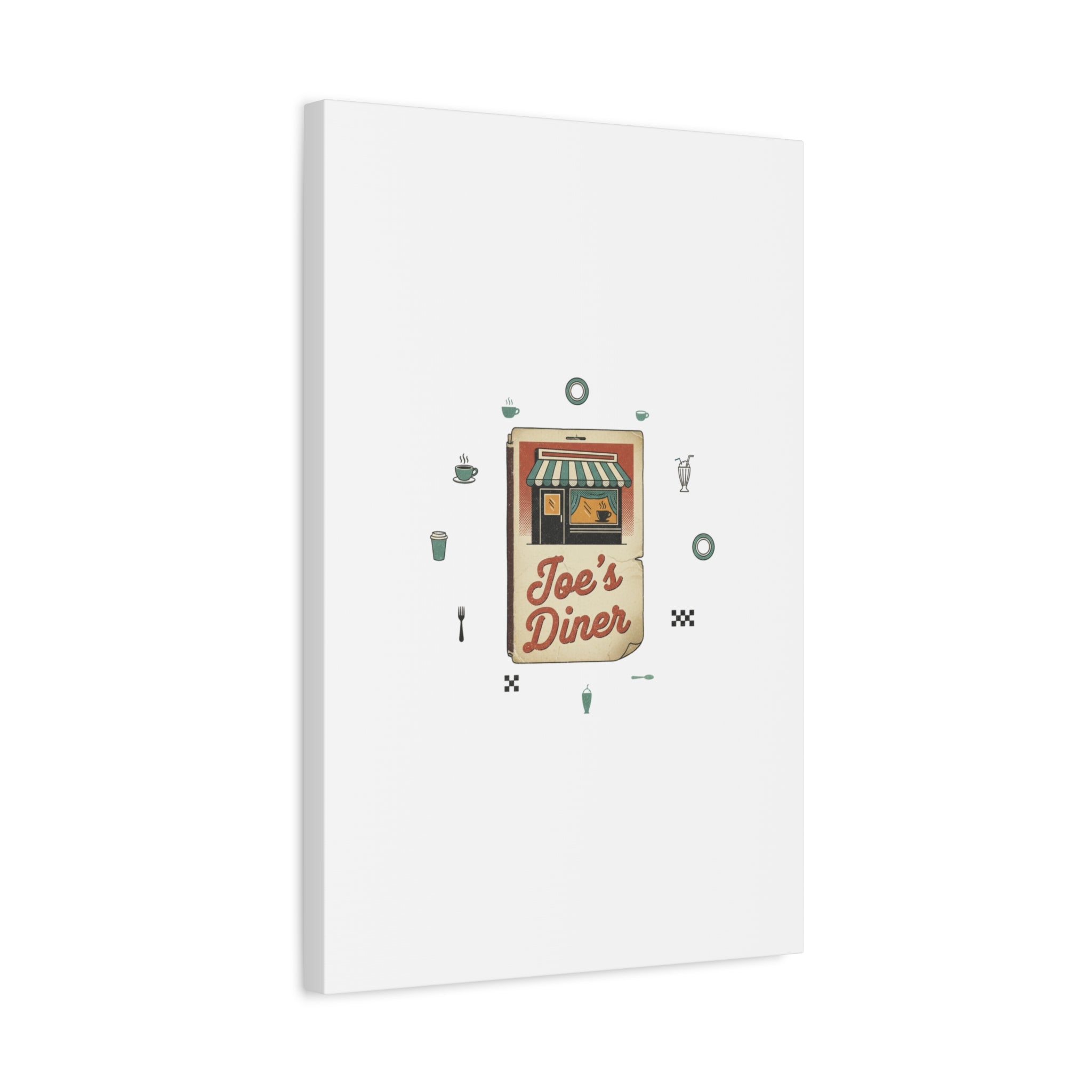 Diner Matchbook Graphic Canvas, Vintage Ephemera Art | Retro Micro Ad Print