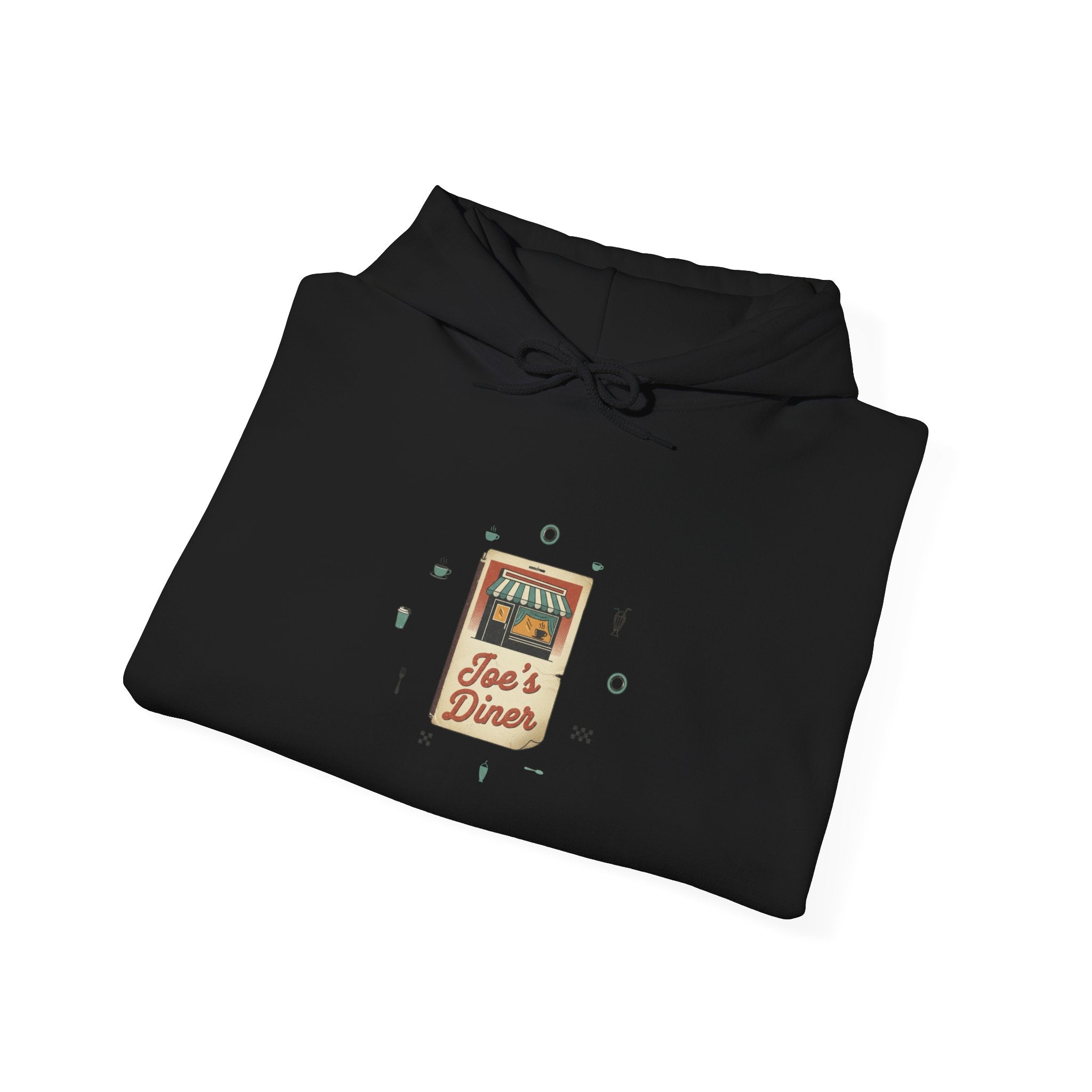 Diner Match Cover Pocket Logo Hoodie | vintage ephemera art, retro micro ad print