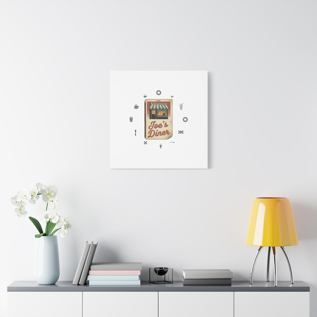 Diner Matchbook Graphic Canvas, Vintage Ephemera Art | Retro Micro Ad Print