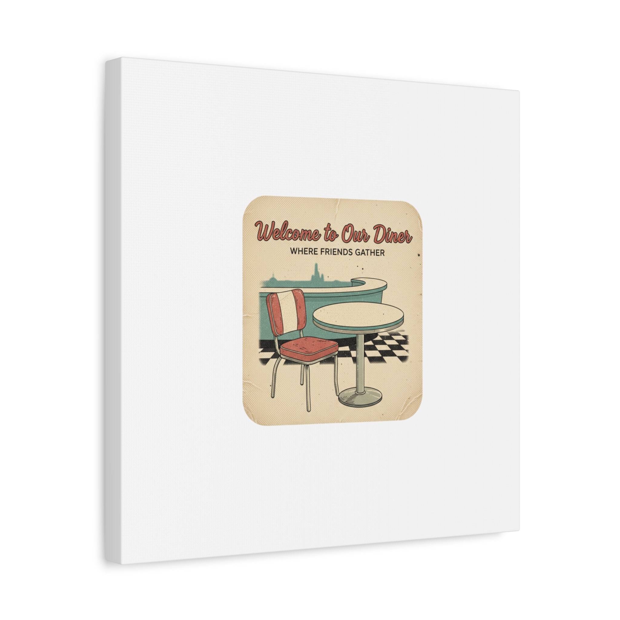 Diner Match Cover Canvas, Vintage Ephemera Art, Retro Micro Ad Print