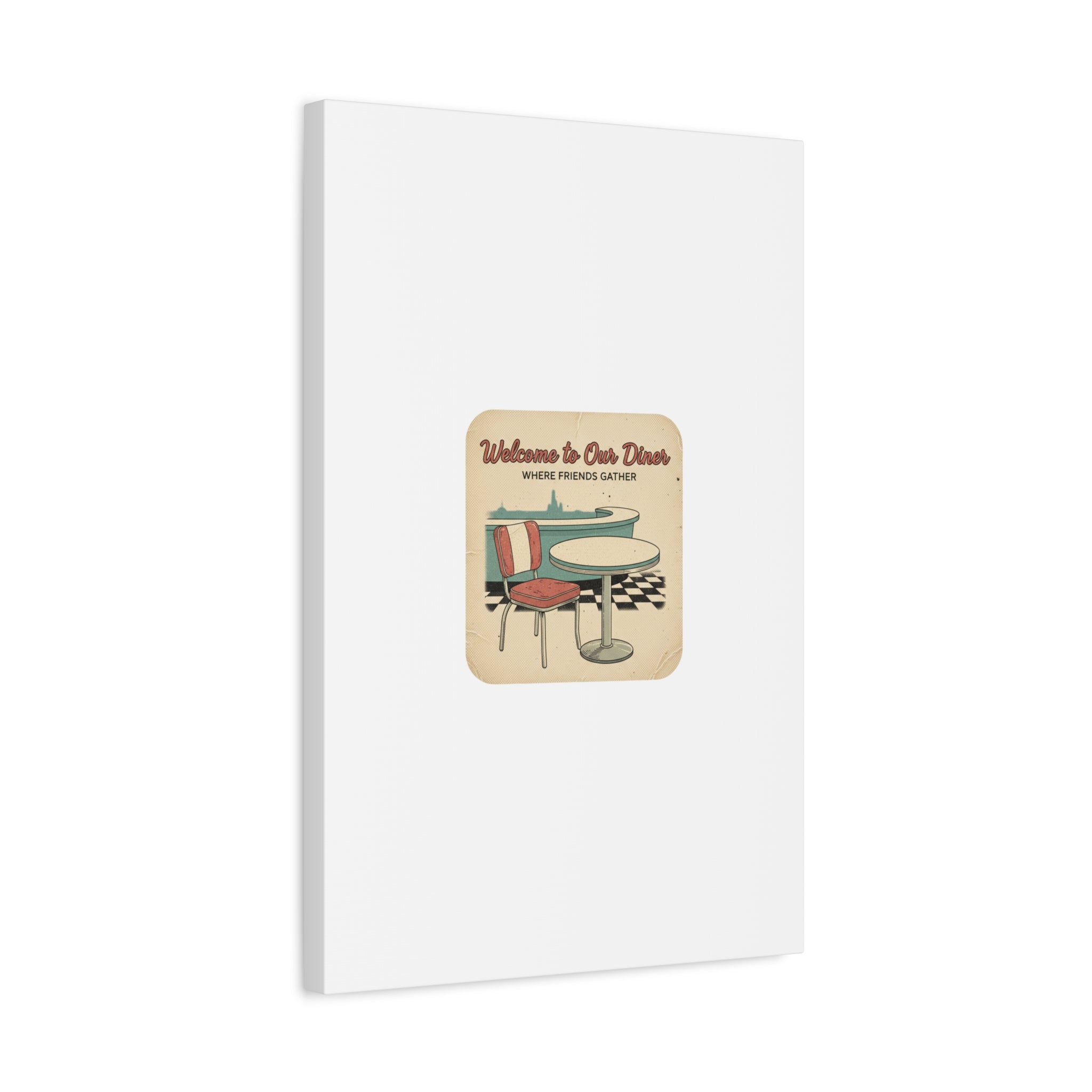 Diner Match Cover Canvas, Vintage Ephemera Art, Retro Micro Ad Print