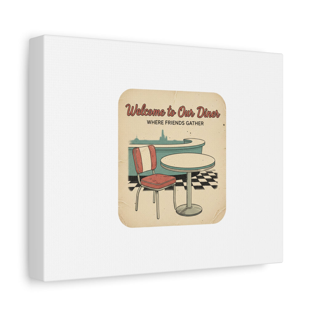 Diner Match Cover Canvas, Vintage Ephemera Art, Retro Micro Ad Print