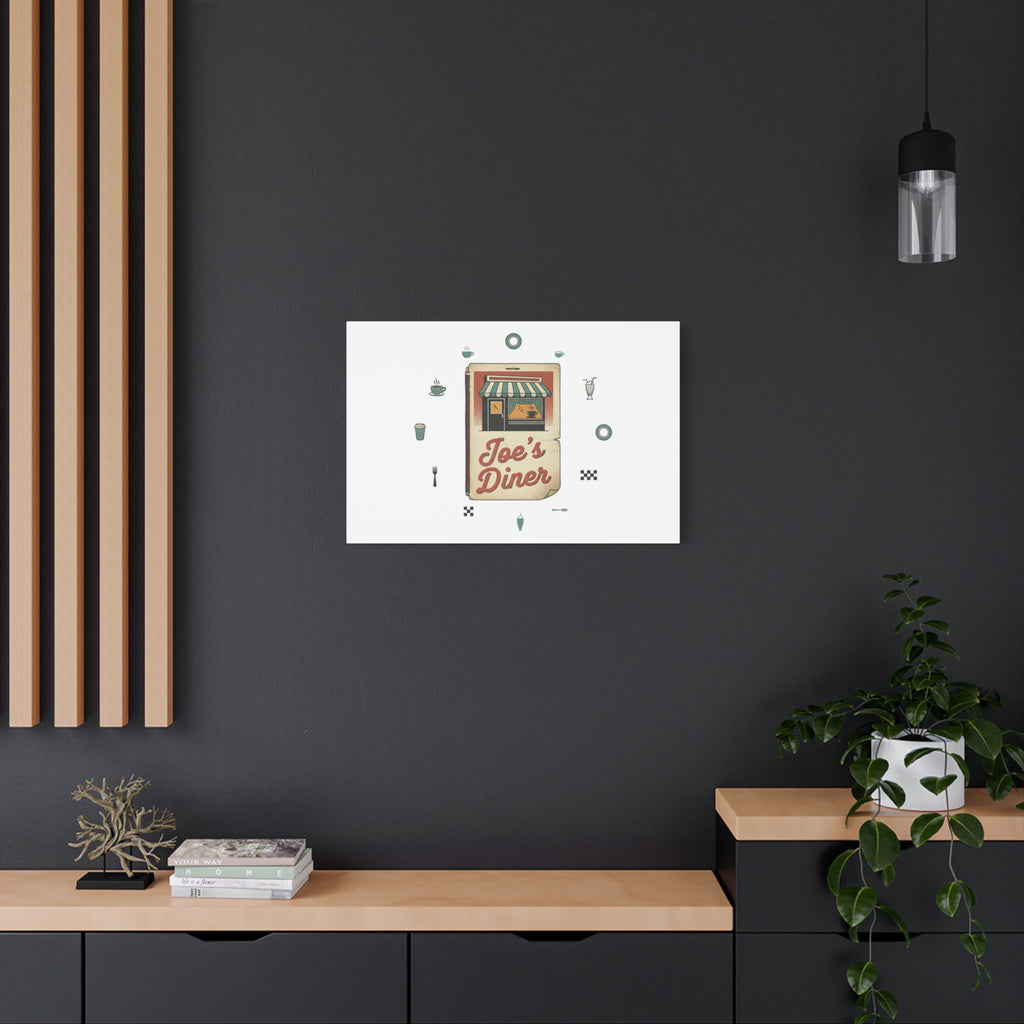 Diner Matchbook Graphic Canvas, Vintage Ephemera Art | Retro Micro Ad Print