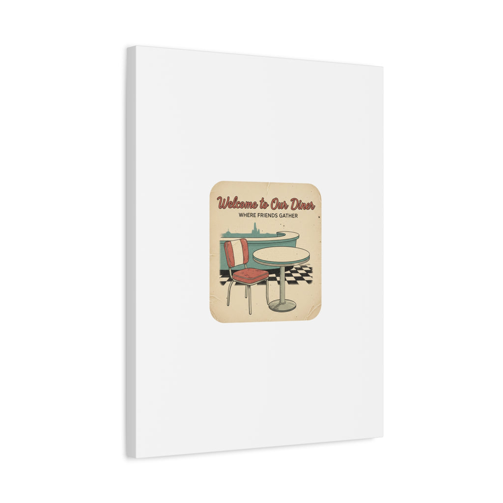 Diner Match Cover Canvas, Vintage Ephemera Art, Retro Micro Ad Print
