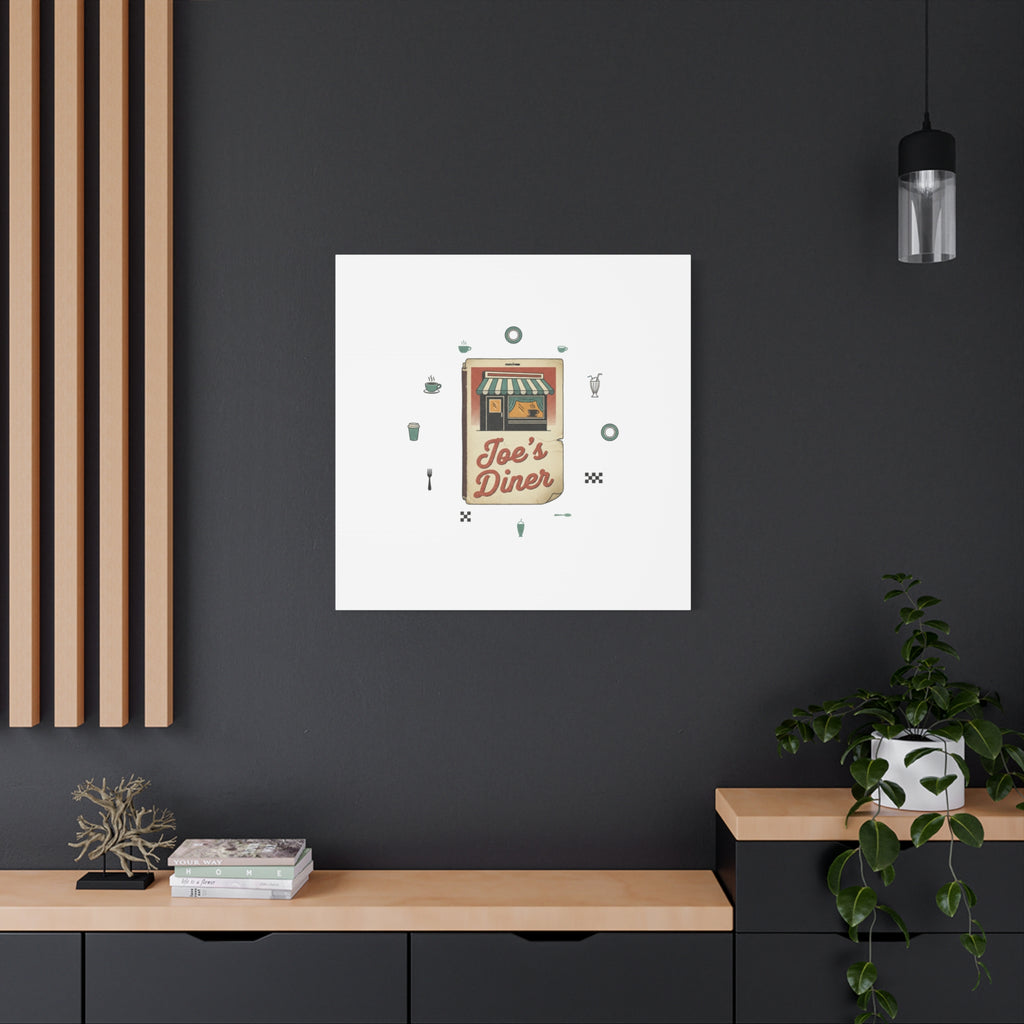 Diner Matchbook Graphic Canvas, Vintage Ephemera Art | Retro Micro Ad Print
