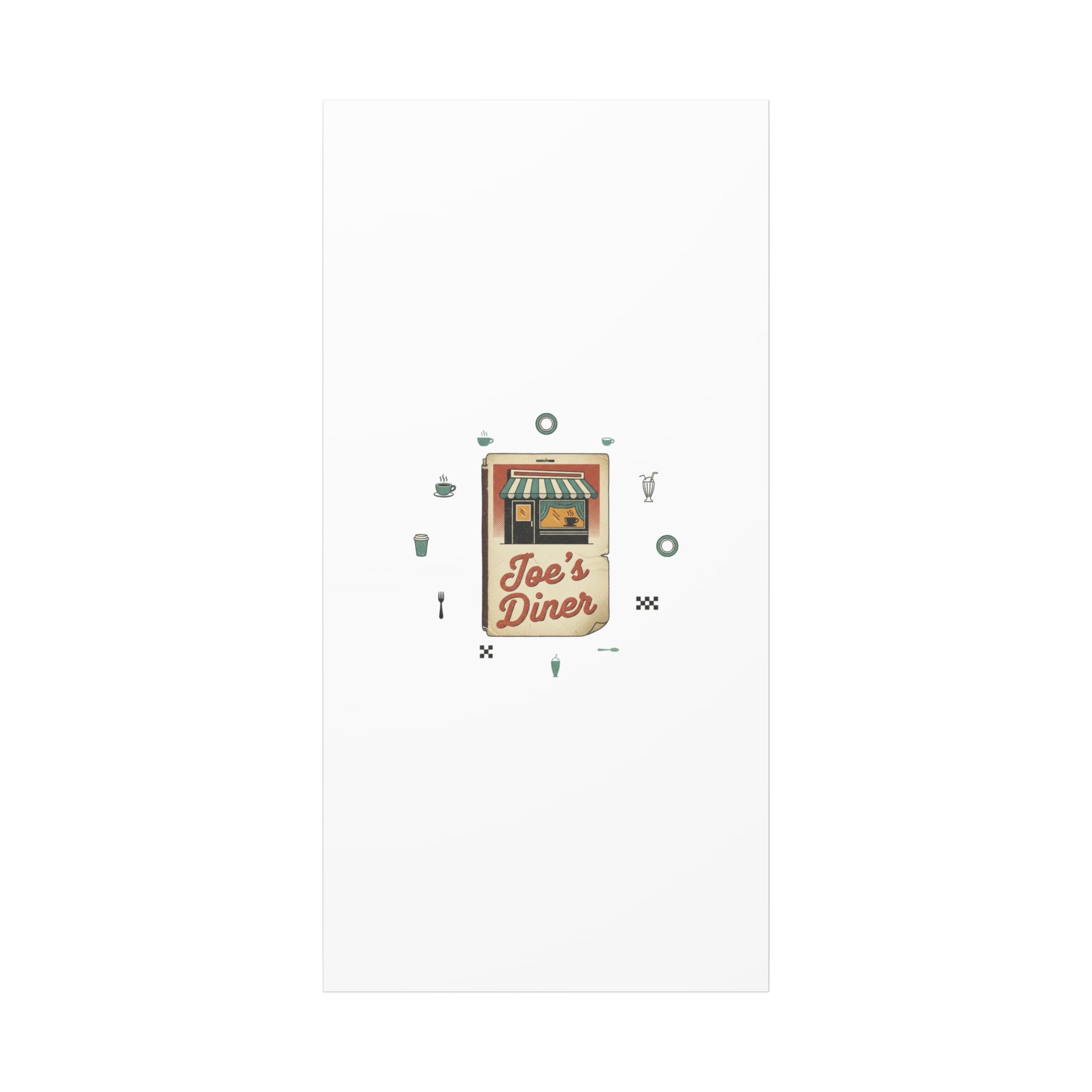 Diner Matchbook Graphic Canvas, Vintage Ephemera Art | Retro Micro Ad Print