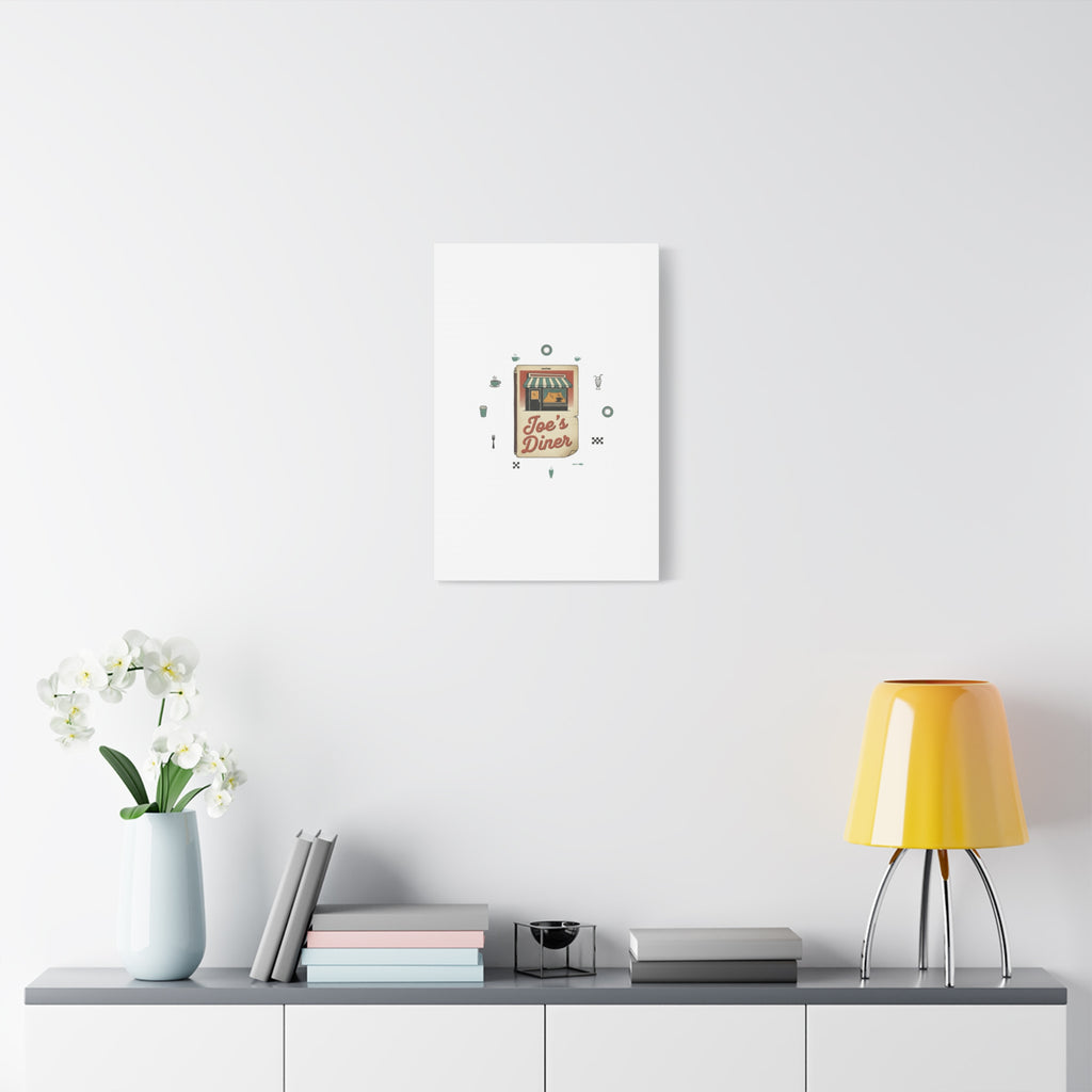 Diner Matchbook Graphic Canvas, Vintage Ephemera Art | Retro Micro Ad Print