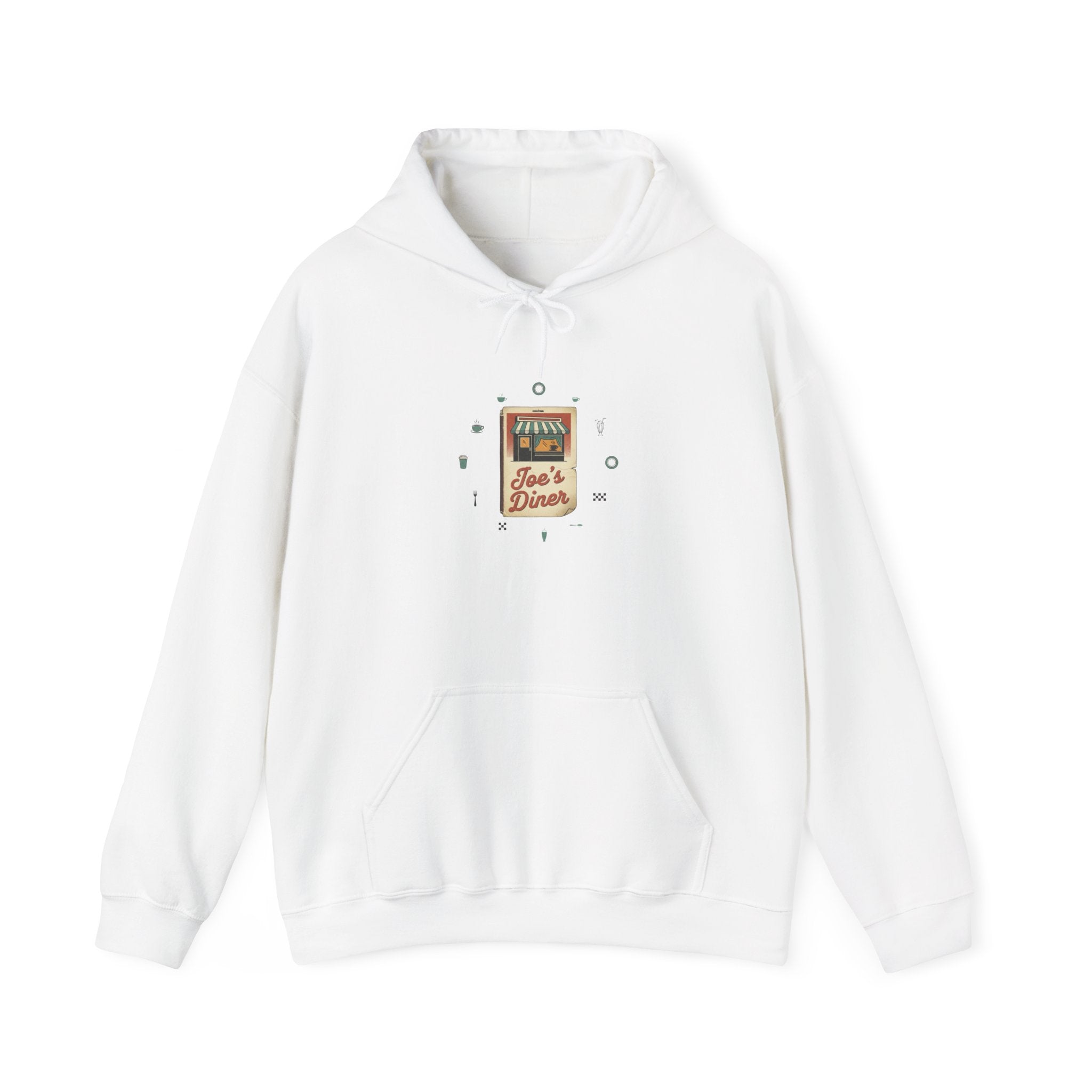 Diner Match Cover Pocket Logo Hoodie | vintage ephemera art, retro micro ad print