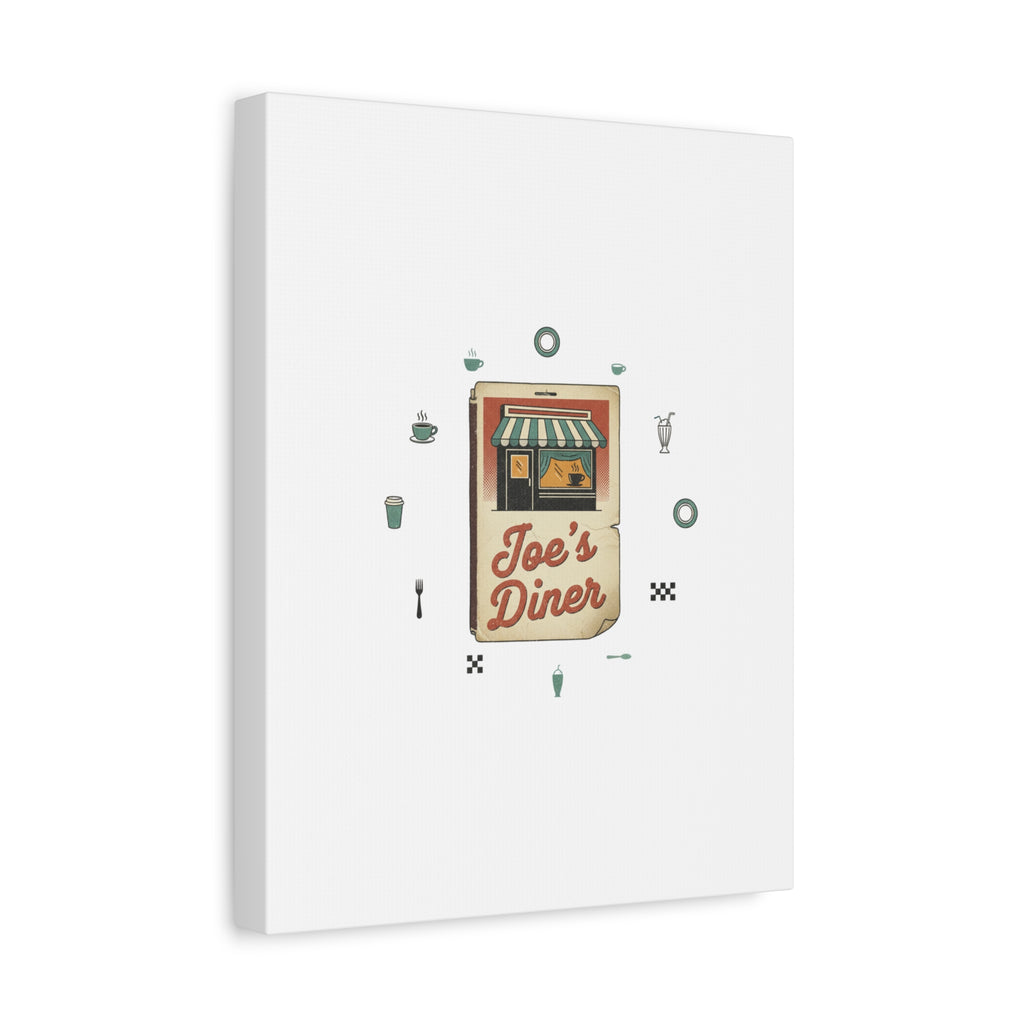 Diner Matchbook Graphic Canvas, Vintage Ephemera Art | Retro Micro Ad Print