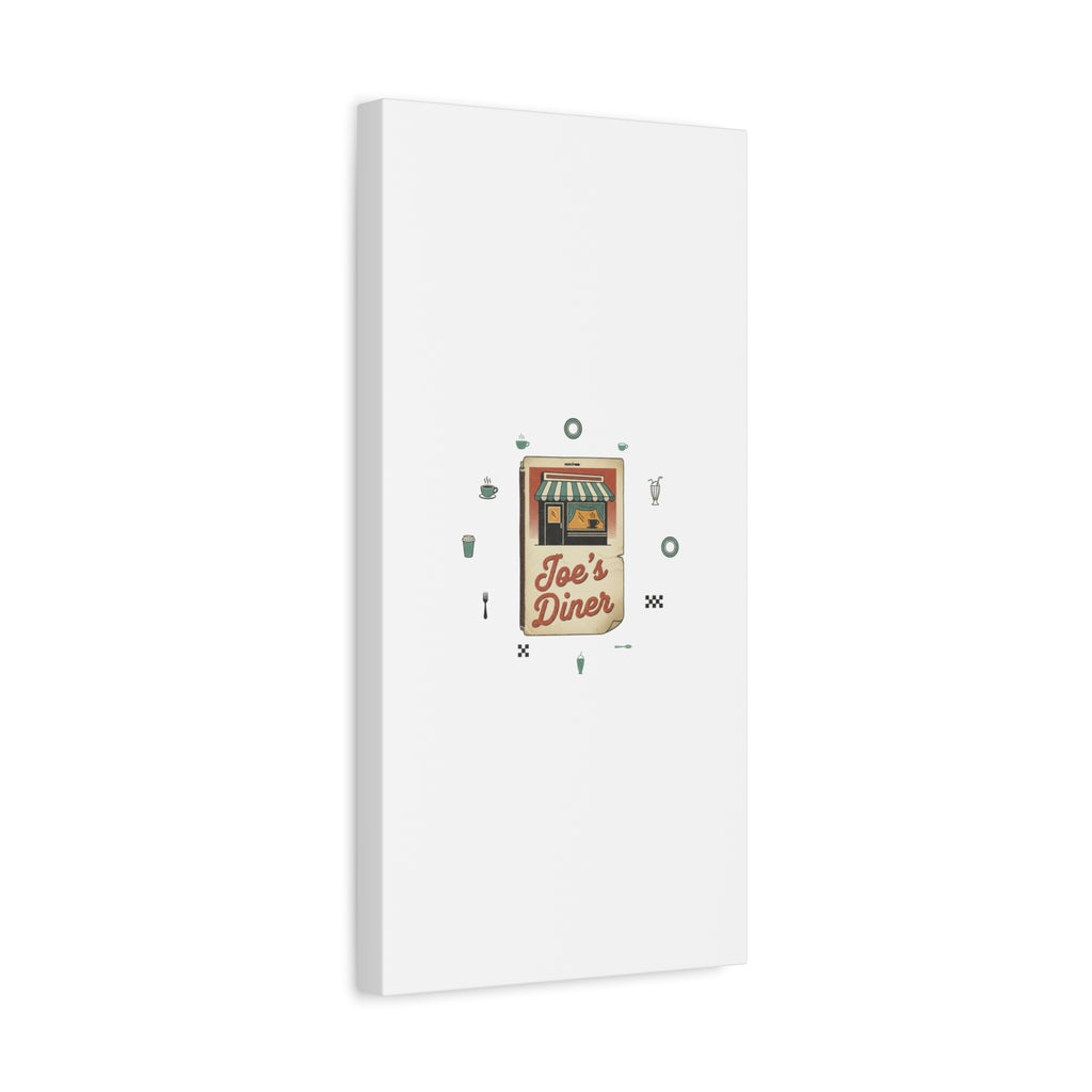 Diner Matchbook Graphic Canvas, Vintage Ephemera Art | Retro Micro Ad Print