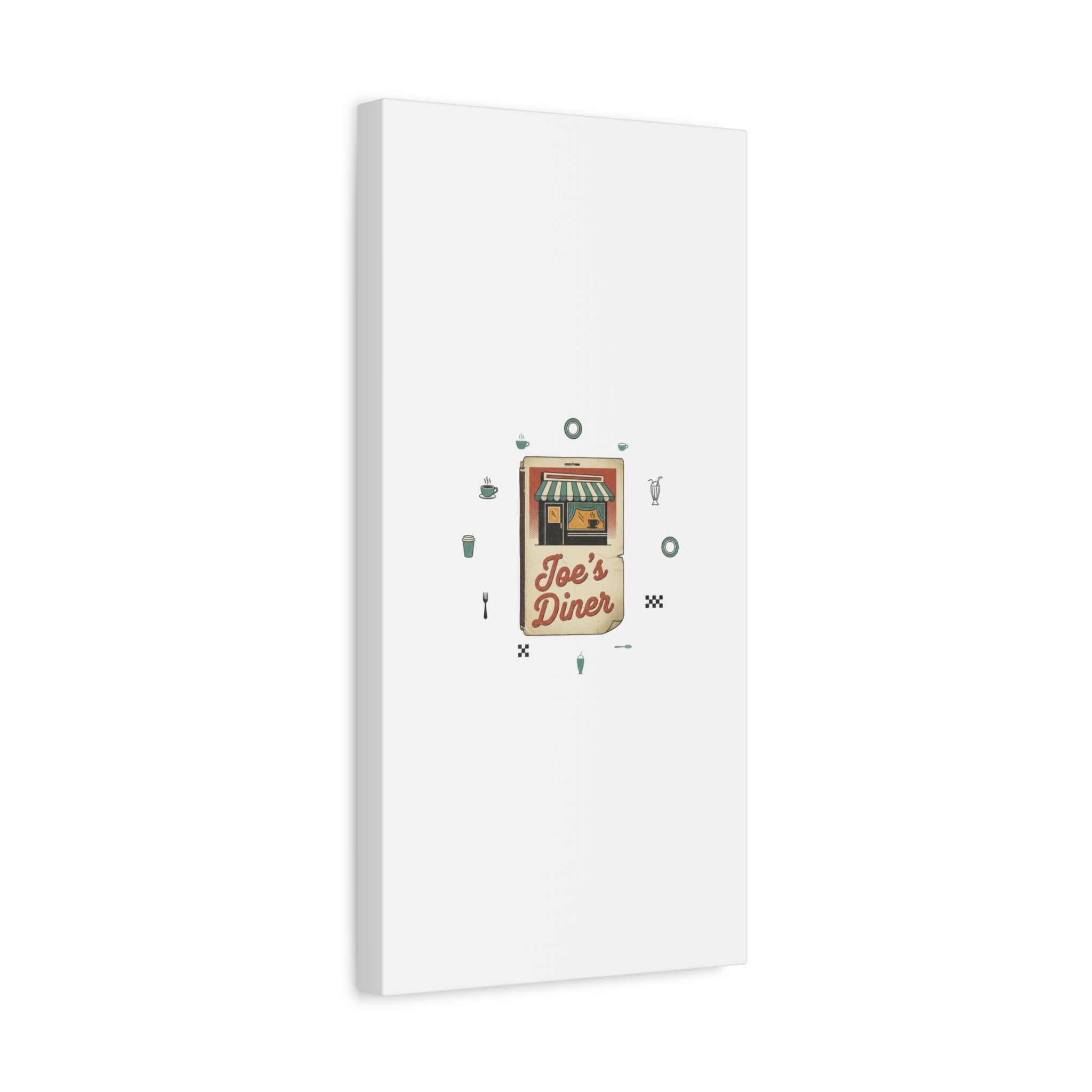 Diner Matchbook Graphic Canvas, Vintage Ephemera Art | Retro Micro Ad Print