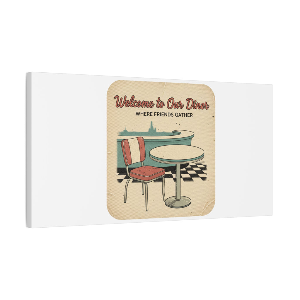 Diner Match Cover Canvas, Vintage Ephemera Art, Retro Micro Ad Print