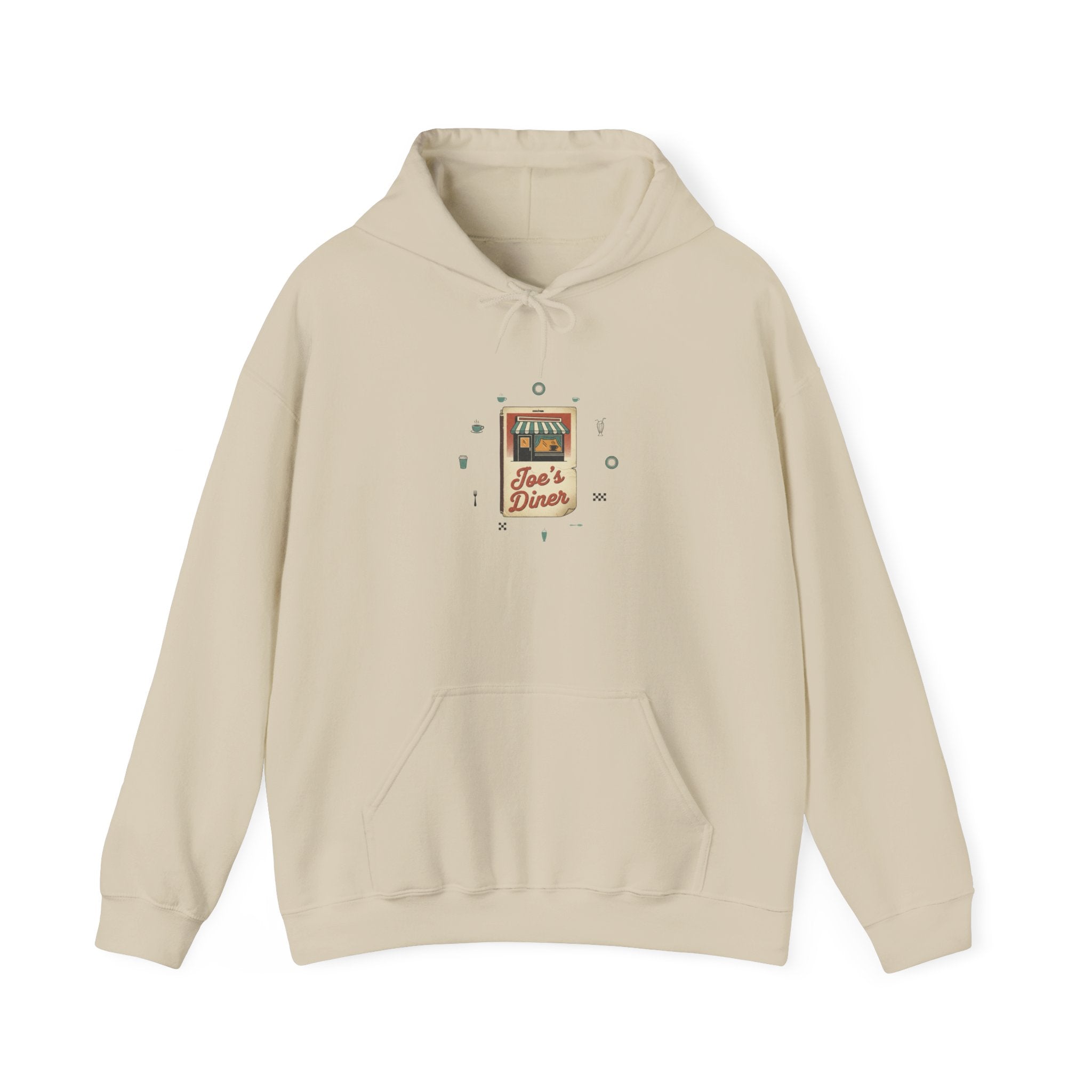 Diner Match Cover Pocket Logo Hoodie | vintage ephemera art, retro micro ad print