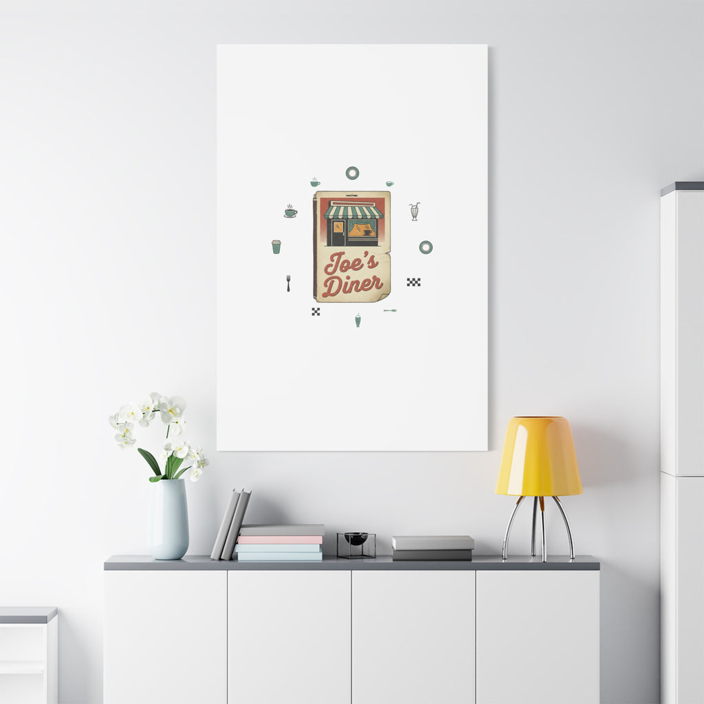 Diner Matchbook Graphic Canvas, Vintage Ephemera Art | Retro Micro Ad Print