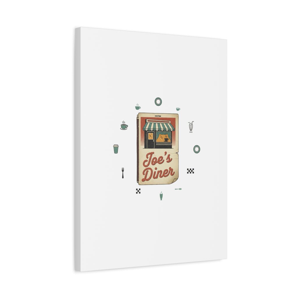 Diner Matchbook Graphic Canvas, Vintage Ephemera Art | Retro Micro Ad Print