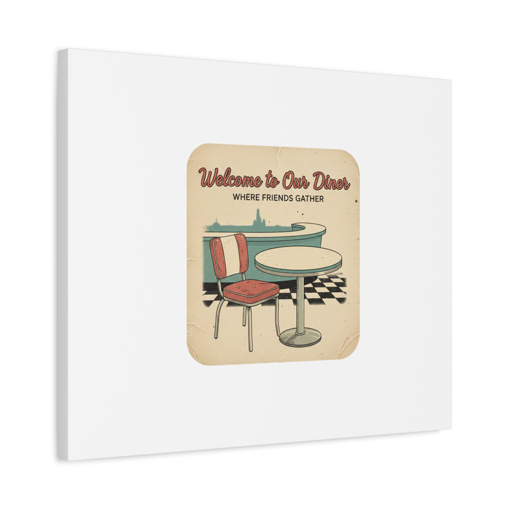 Diner Match Cover Canvas, Vintage Ephemera Art, Retro Micro Ad Print