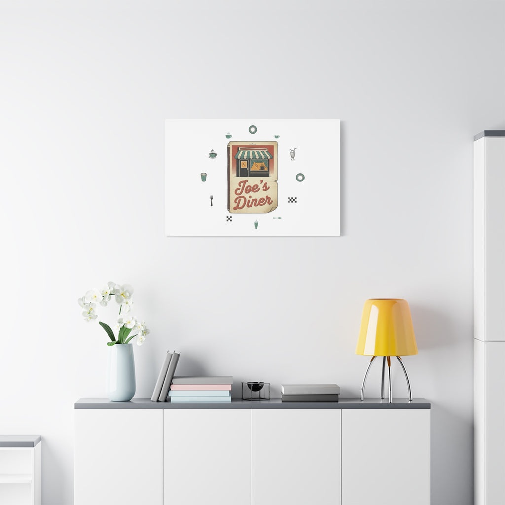 Diner Matchbook Graphic Canvas, Vintage Ephemera Art | Retro Micro Ad Print