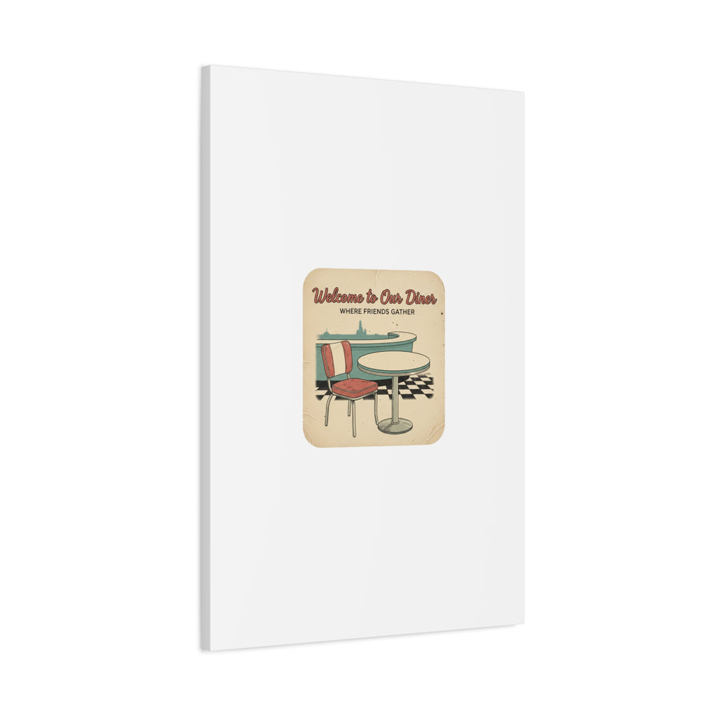 Diner Match Cover Canvas, Vintage Ephemera Art, Retro Micro Ad Print