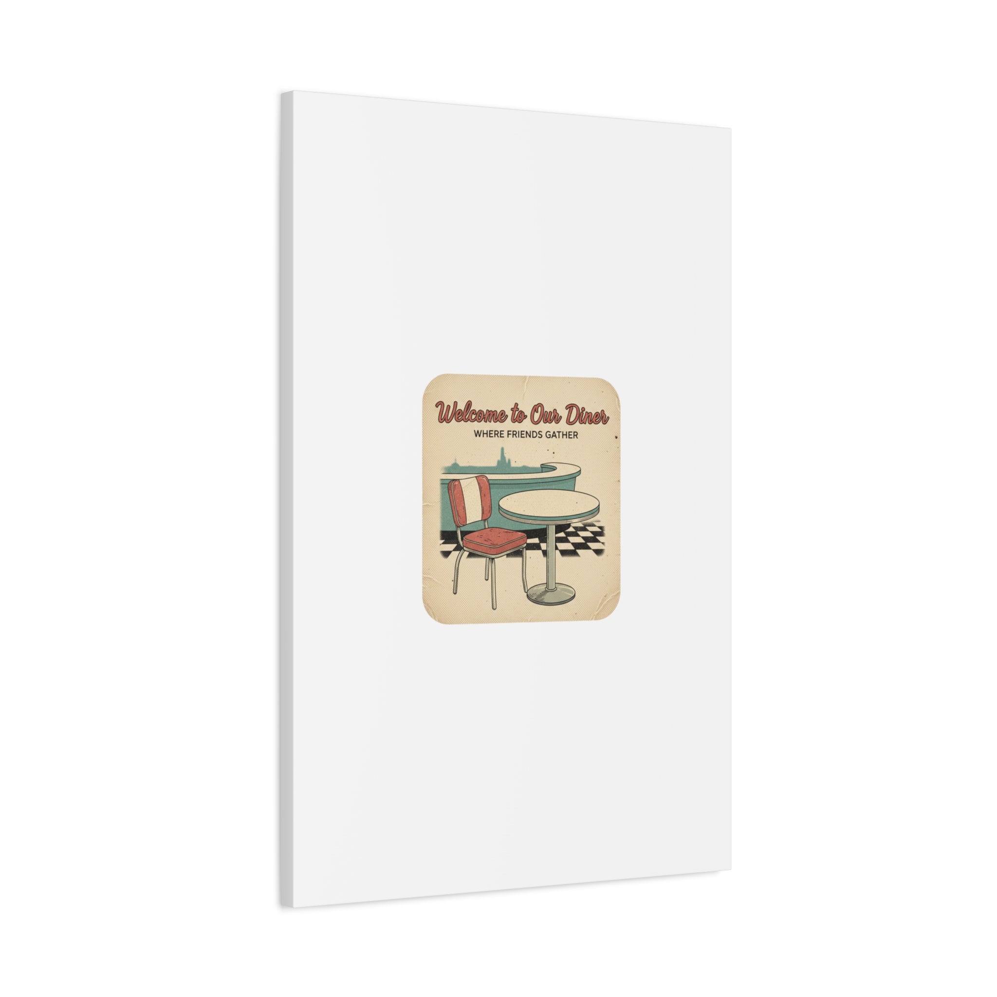 Diner Match Cover Canvas, Vintage Ephemera Art, Retro Micro Ad Print