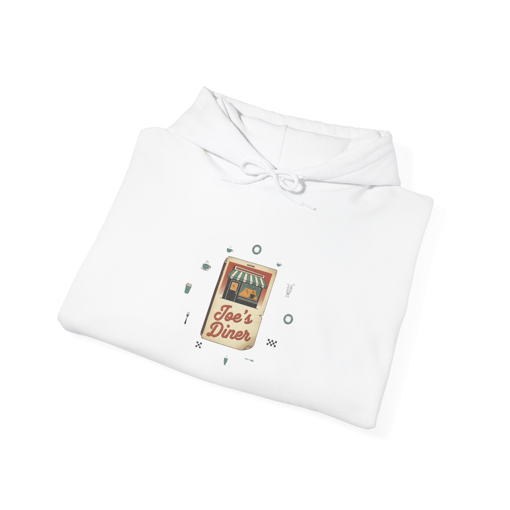 Diner Match Cover Pocket Logo Hoodie | vintage ephemera art, retro micro ad print