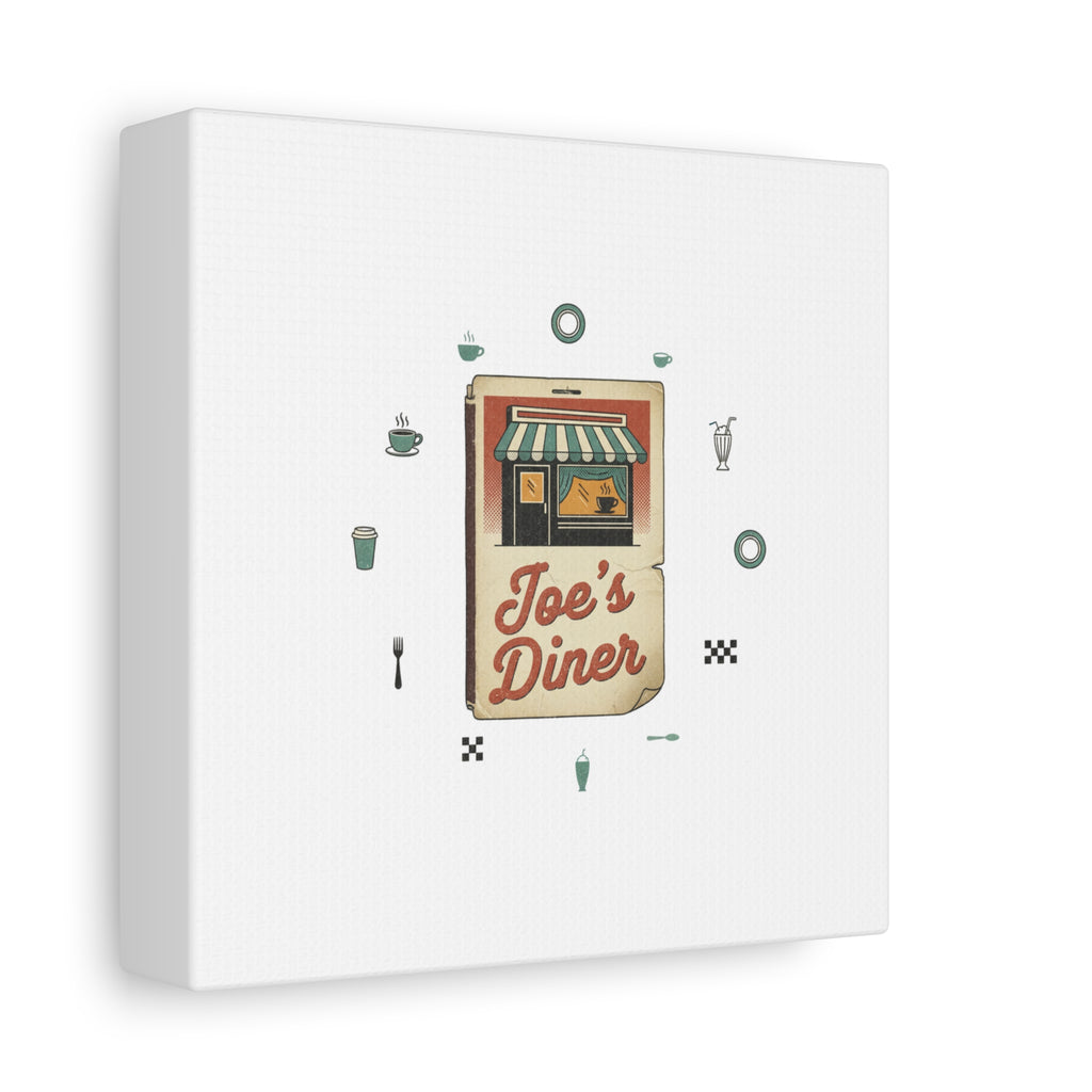 Diner Matchbook Graphic Canvas, Vintage Ephemera Art | Retro Micro Ad Print