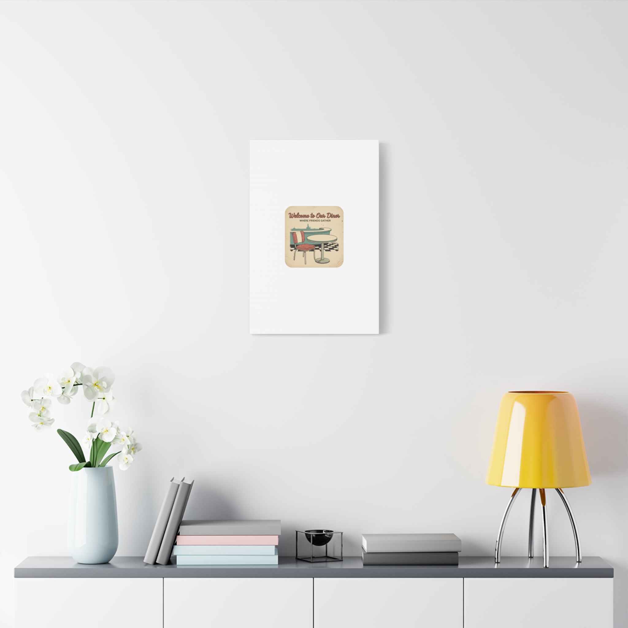 Diner Match Cover Canvas, Vintage Ephemera Art, Retro Micro Ad Print