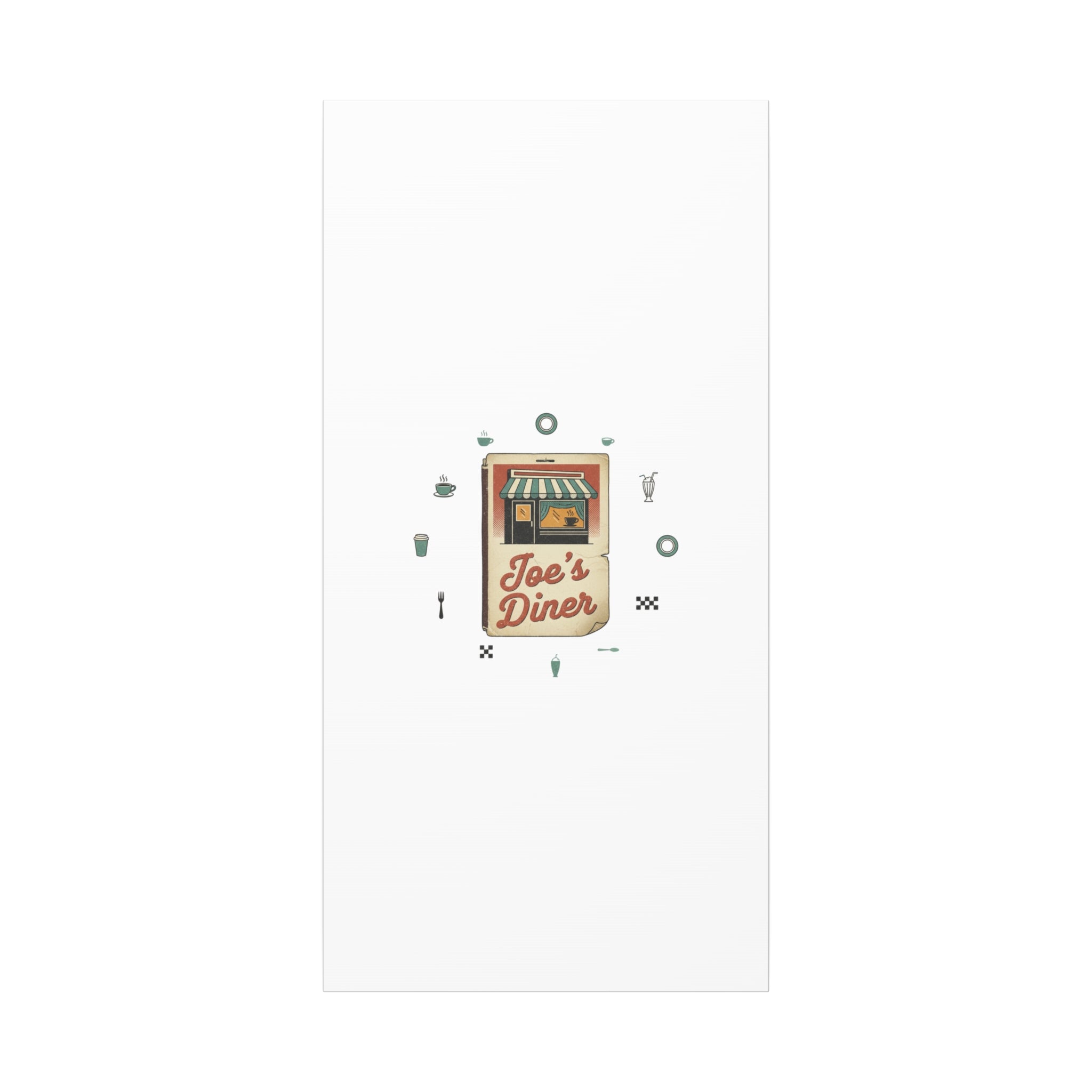 Diner Matchbook Graphic Canvas, Vintage Ephemera Art | Retro Micro Ad Print