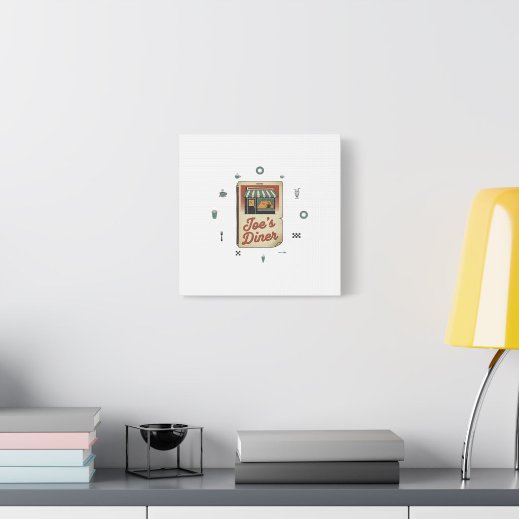 Diner Matchbook Graphic Canvas, Vintage Ephemera Art | Retro Micro Ad Print