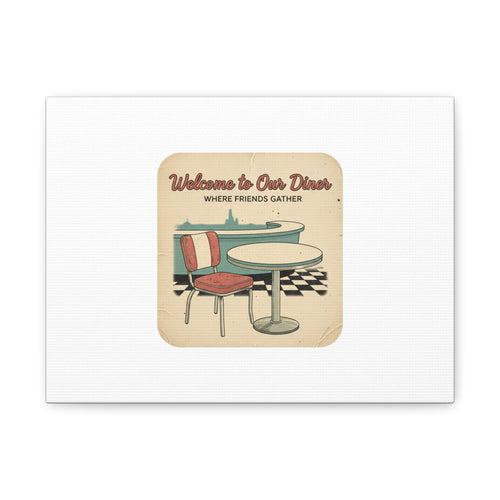 Diner Match Cover Canvas, Vintage Ephemera Art, Retro Micro Ad Print